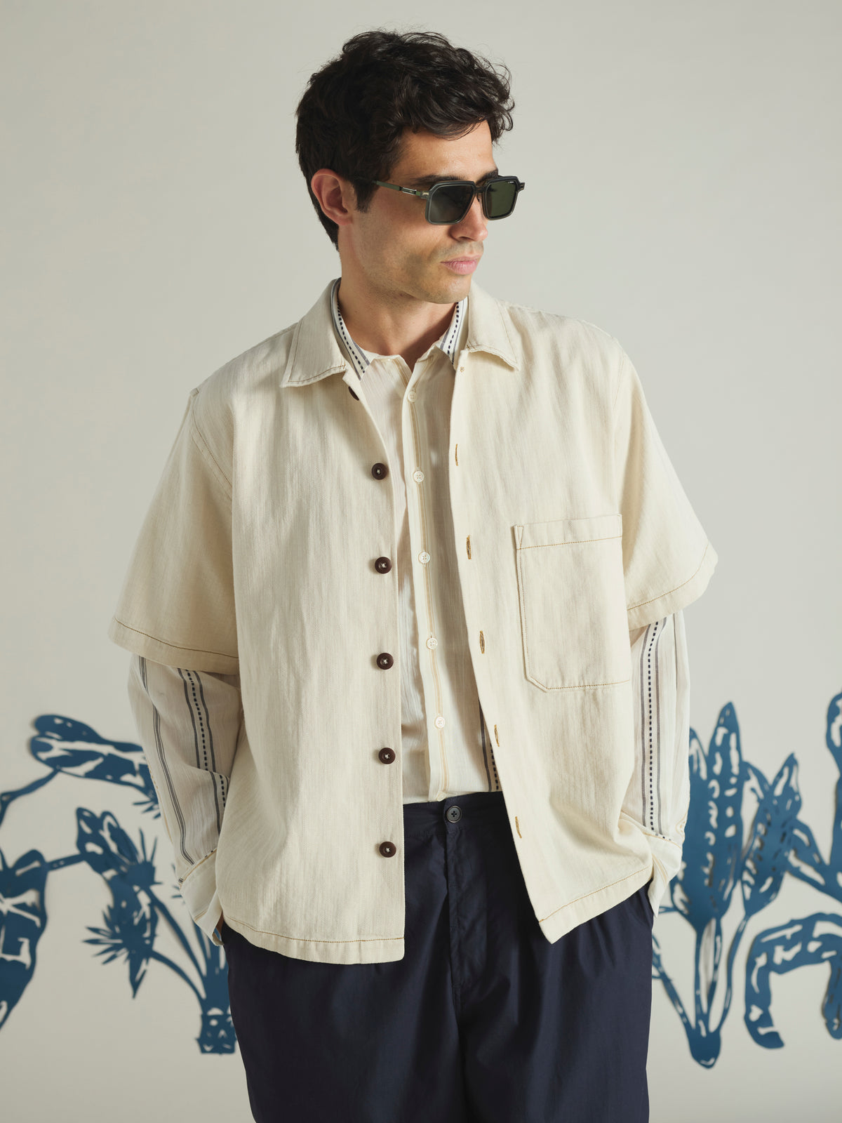 Ecru Koko Cotlin S/S Fatigue Shirt