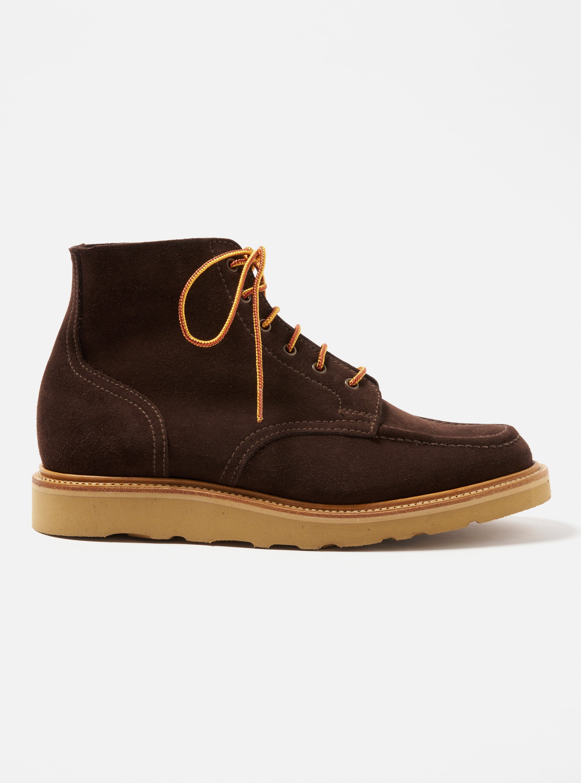 Sanders x Universal Works Mocha Reverse Suede Wilson Derby Boot
