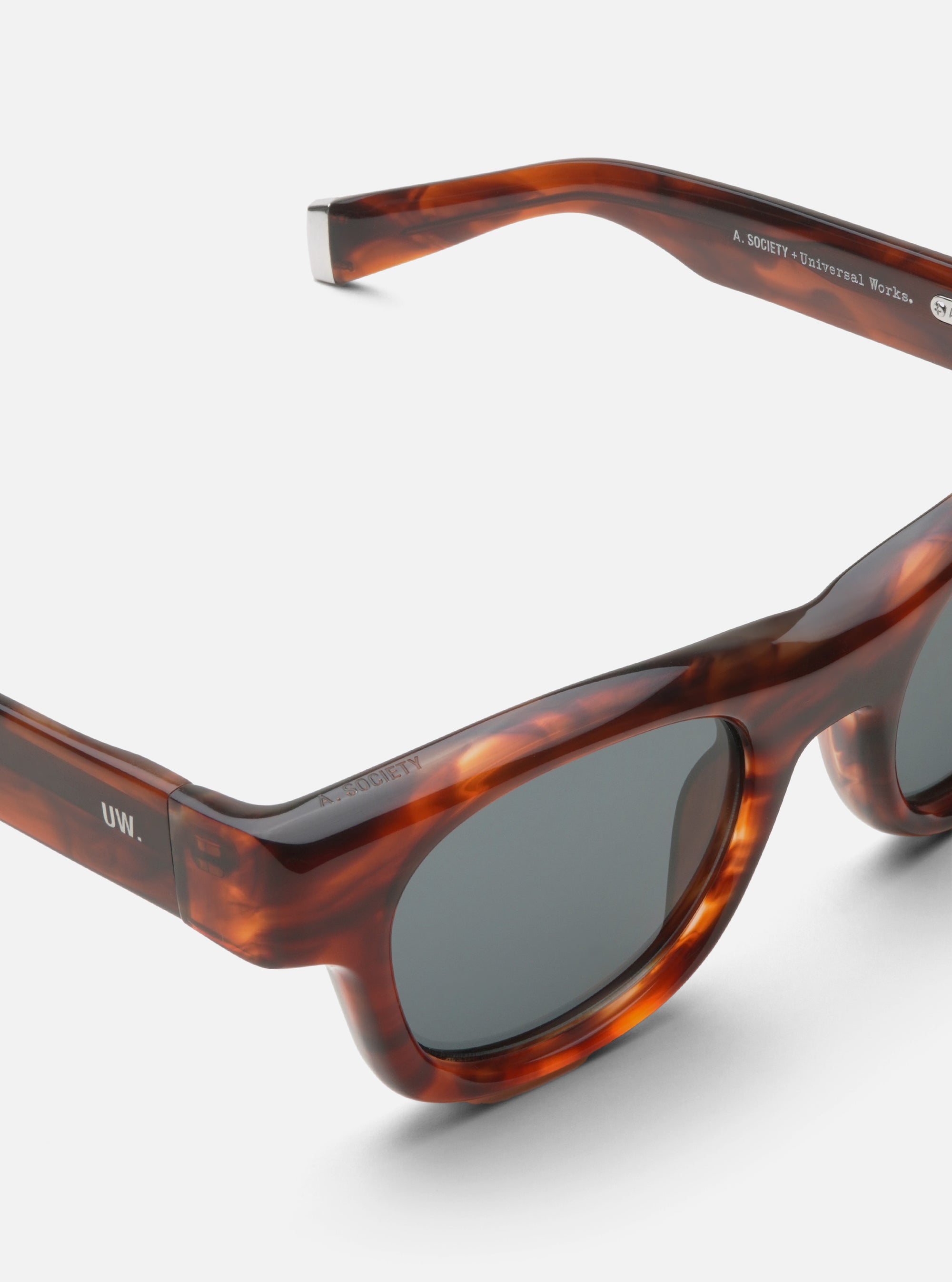 A. SOCIETY x Universal Works Brown Stanley Sunglasses