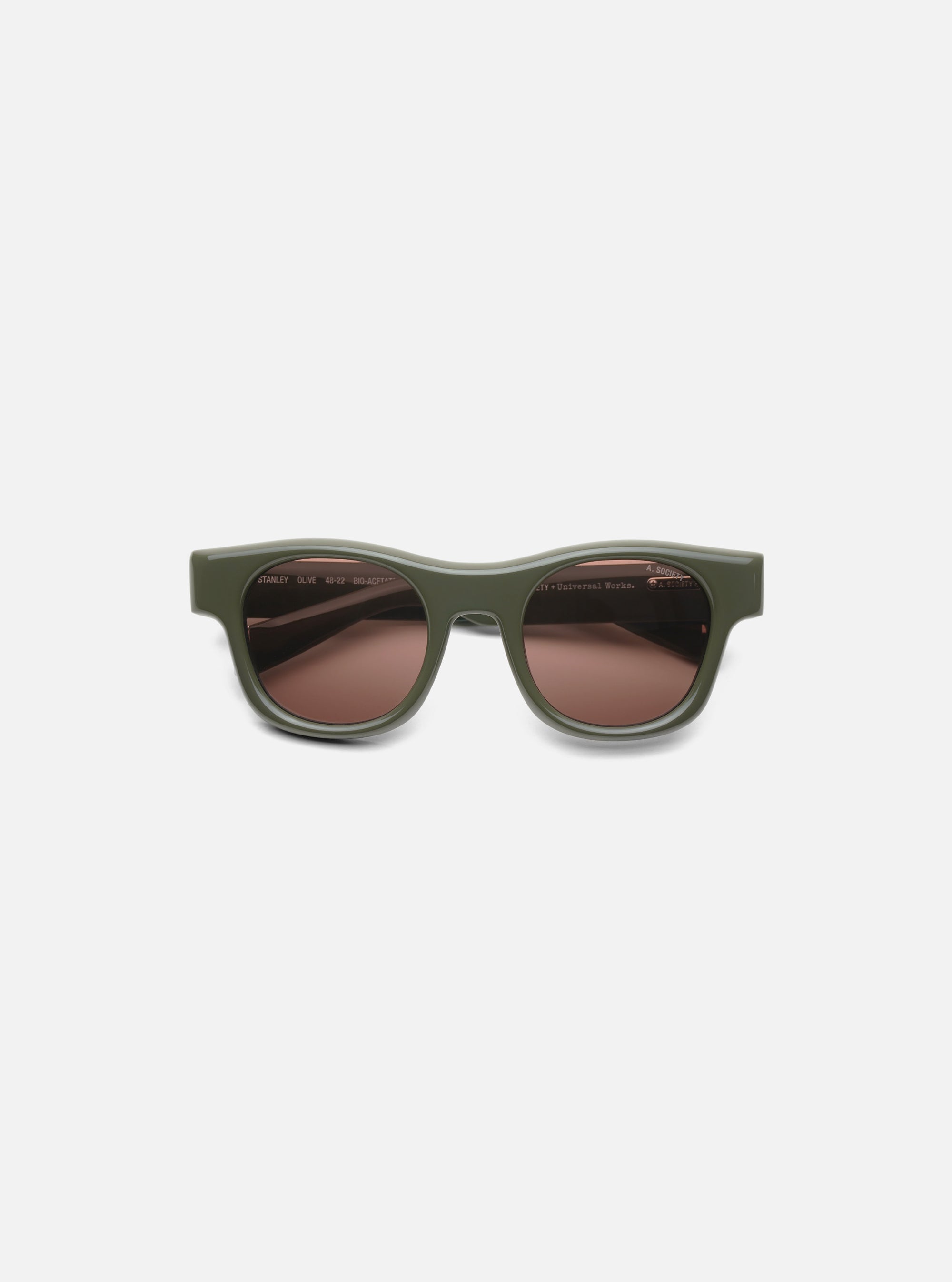 A. SOCIETY x Universal Works Olive Stanley Sunglasses