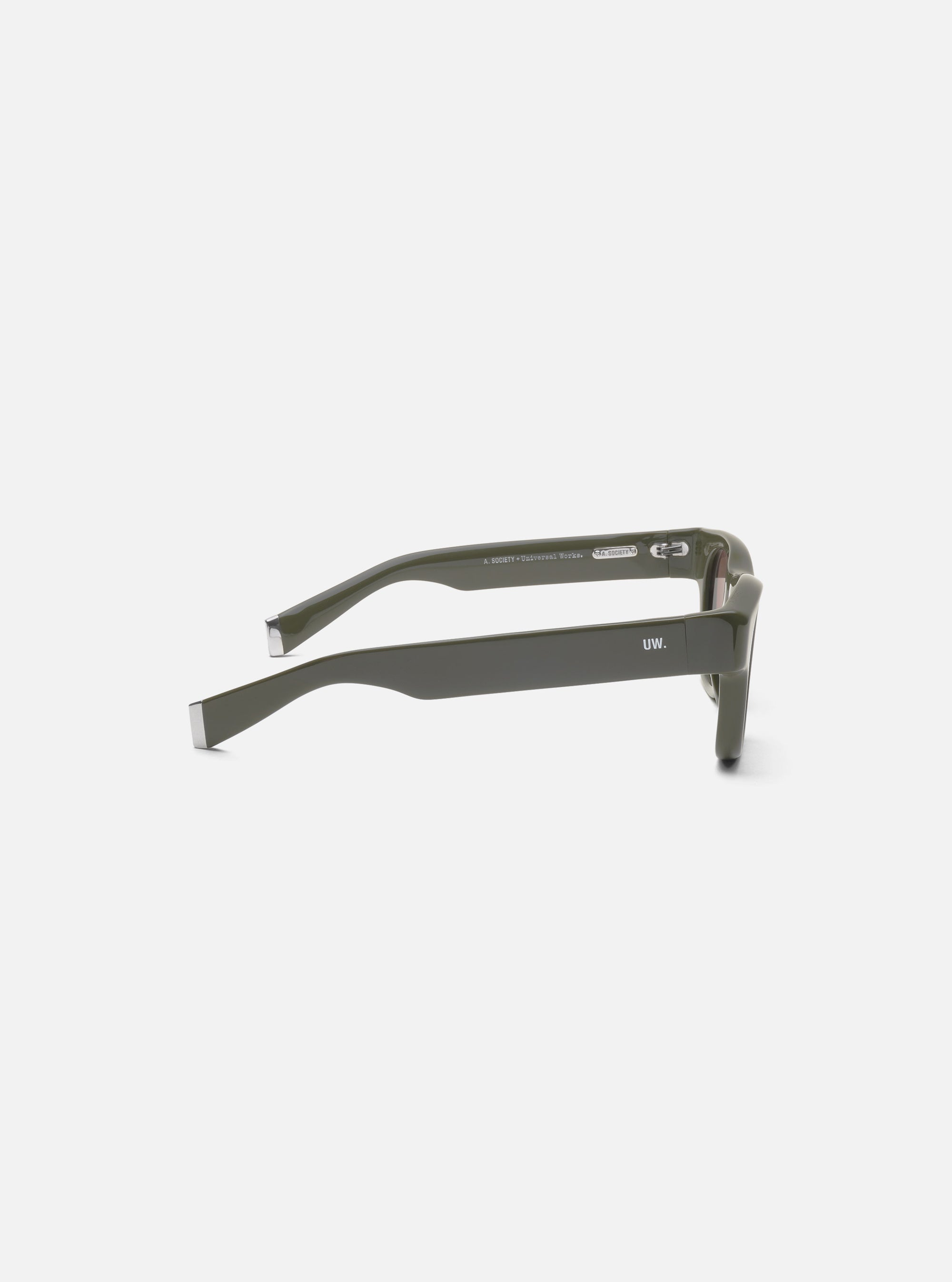 A. SOCIETY x Universal Works Olive Stanley Sunglasses