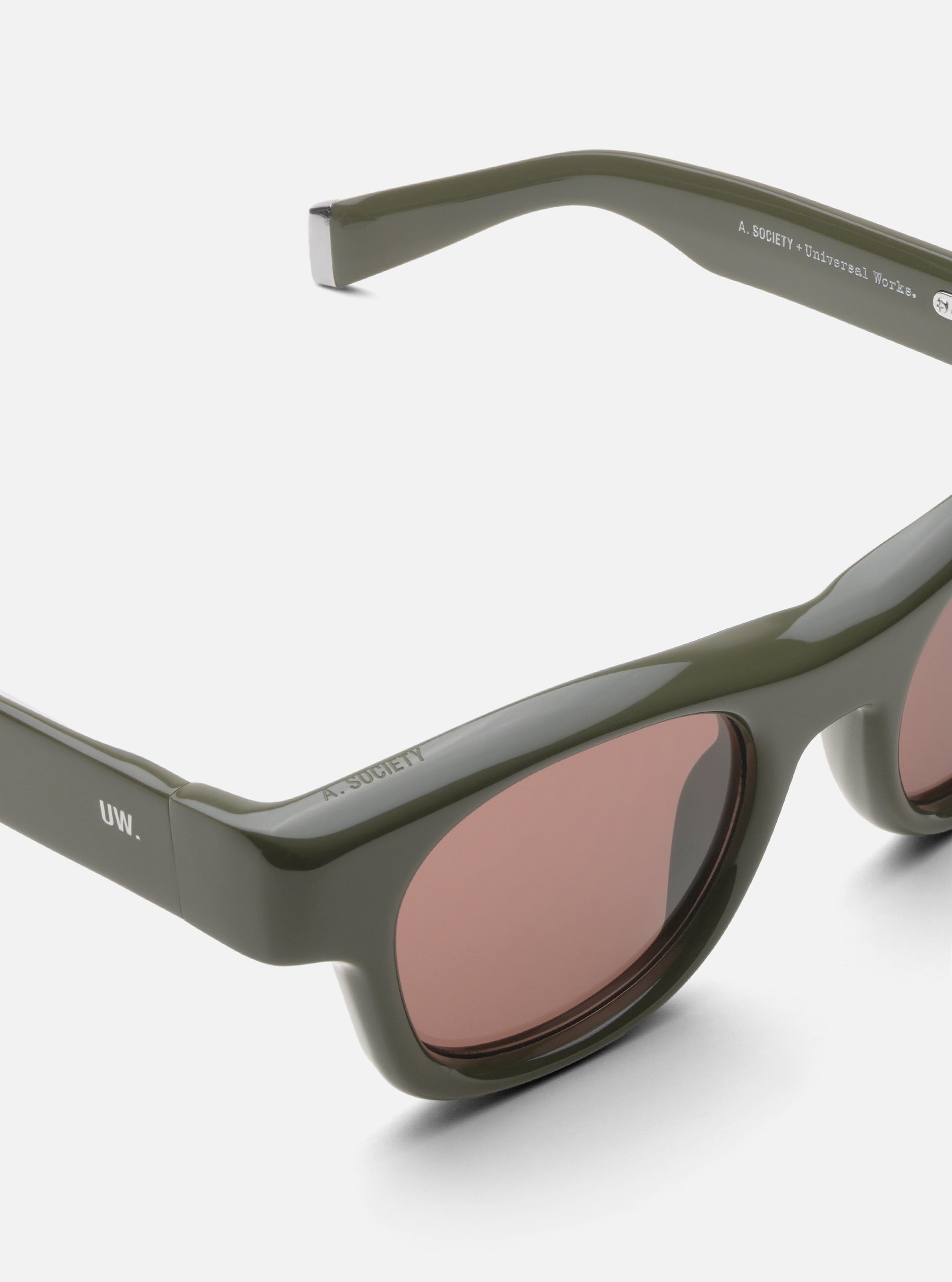 A. SOCIETY x Universal Works Olive Stanley Sunglasses