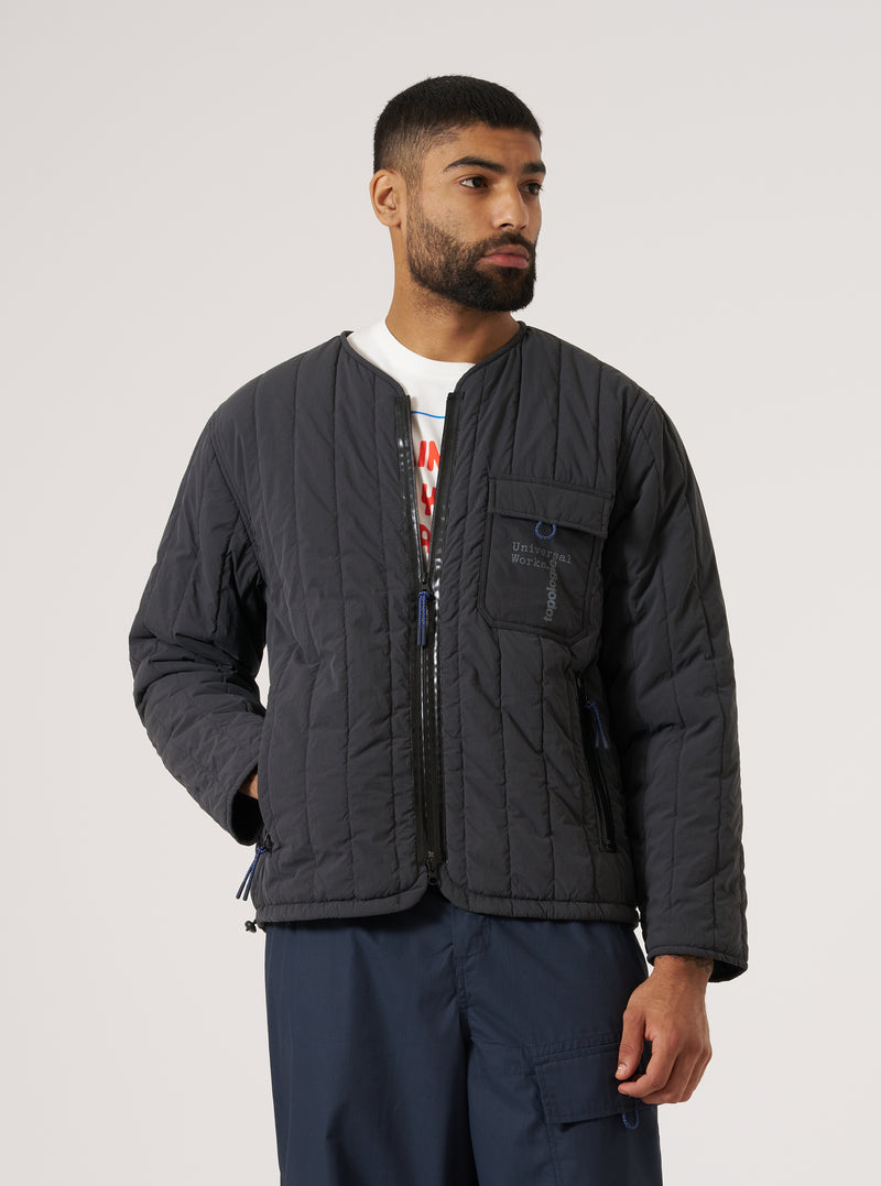 Topologie x Universal Works Charcoal TW Recycled Nylon Quilted Liner Jacket