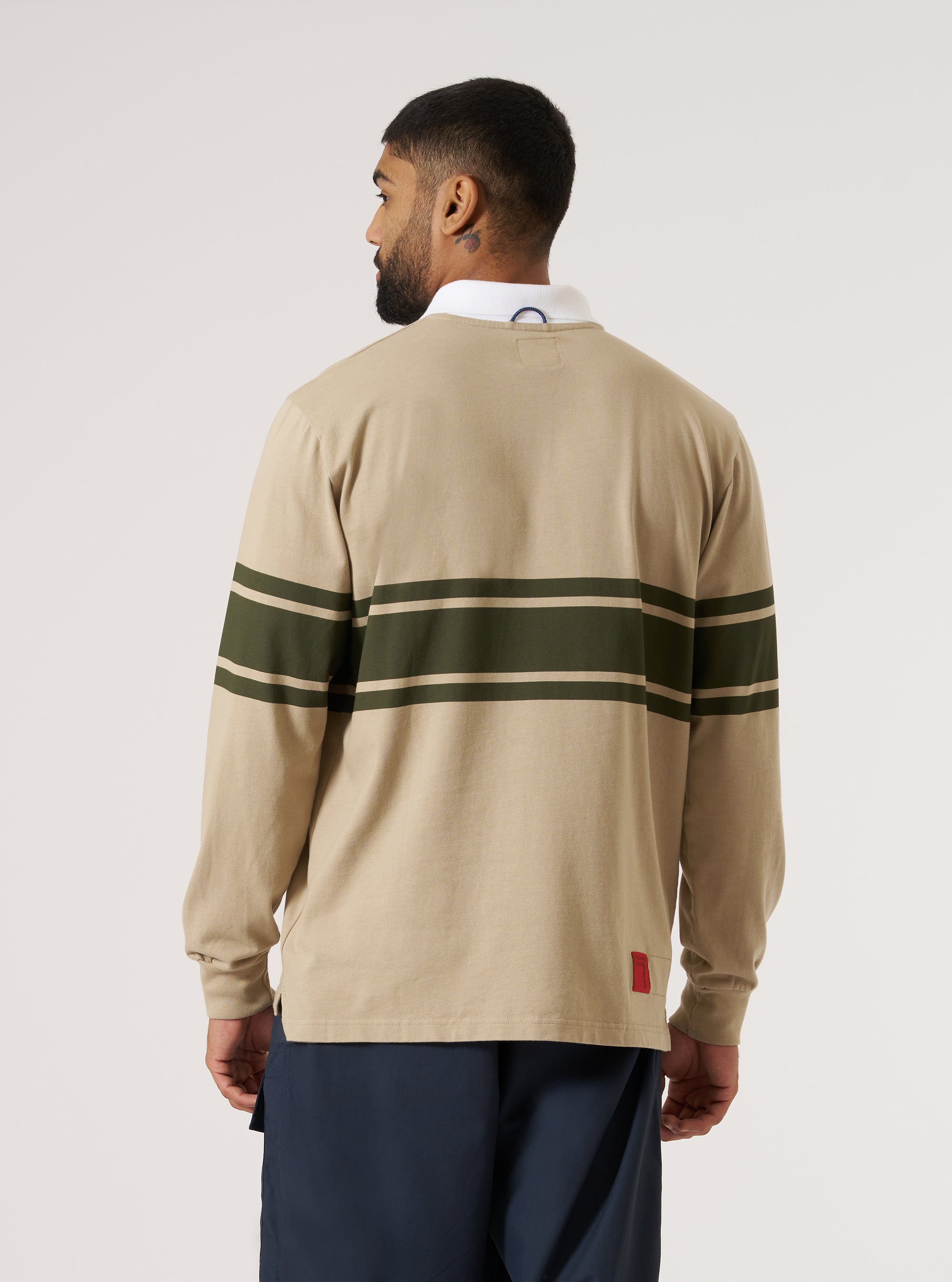 Topologie x Universal Works Sand/Olive MW Organic Cotton Rugby Shirt