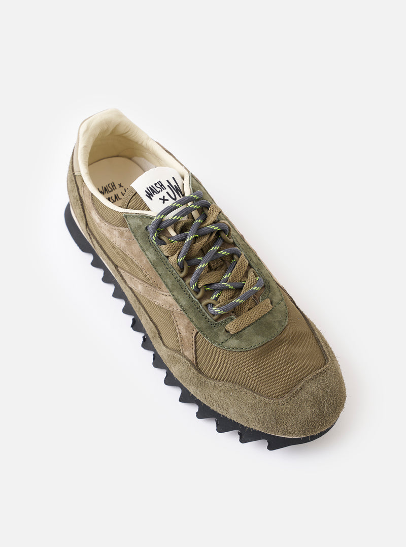 Walsh x Universal Works Ensign in Green Leather/Canvas