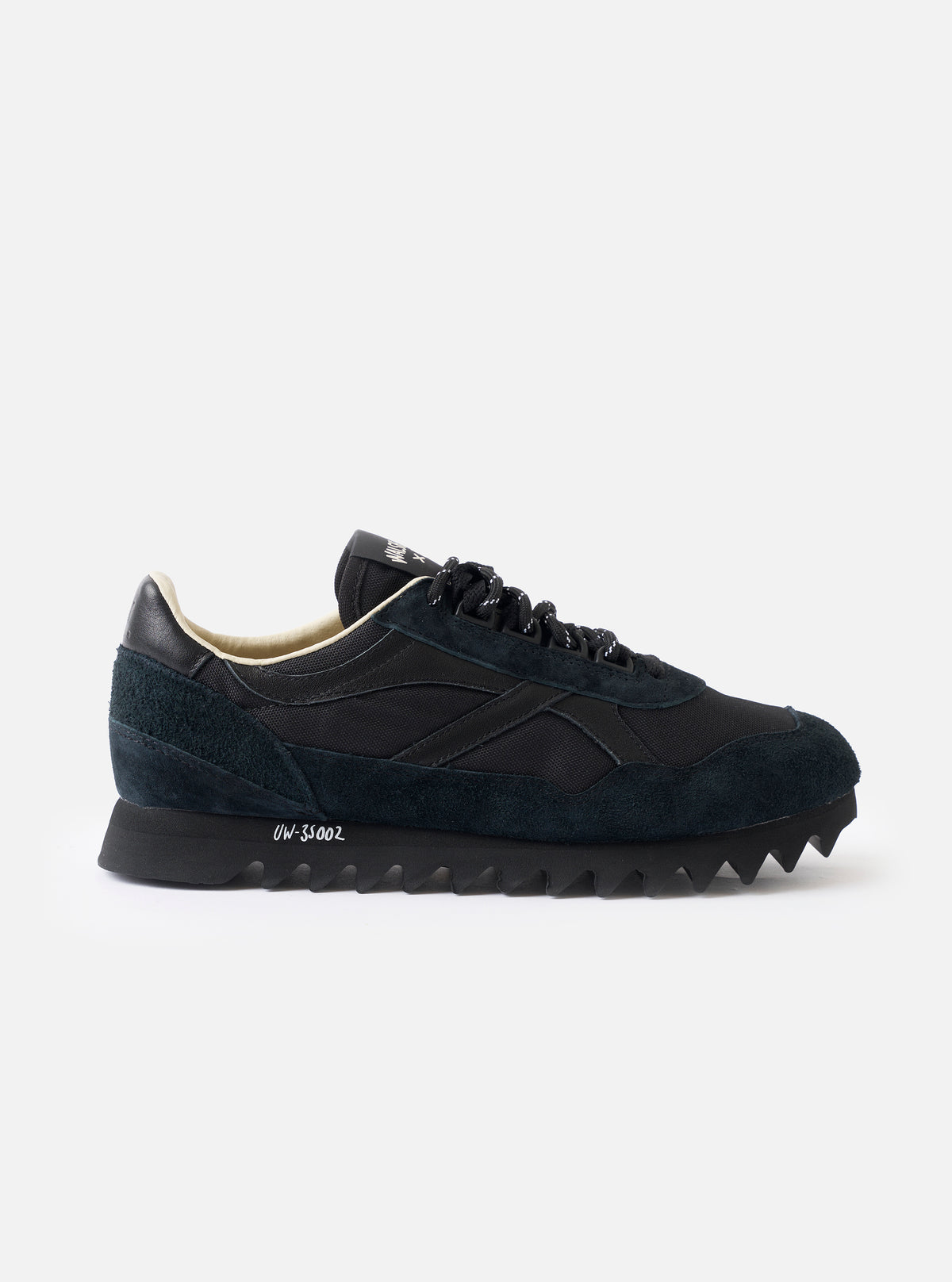 Walsh x Universal Works Ensign in Black Leather/Canvas
