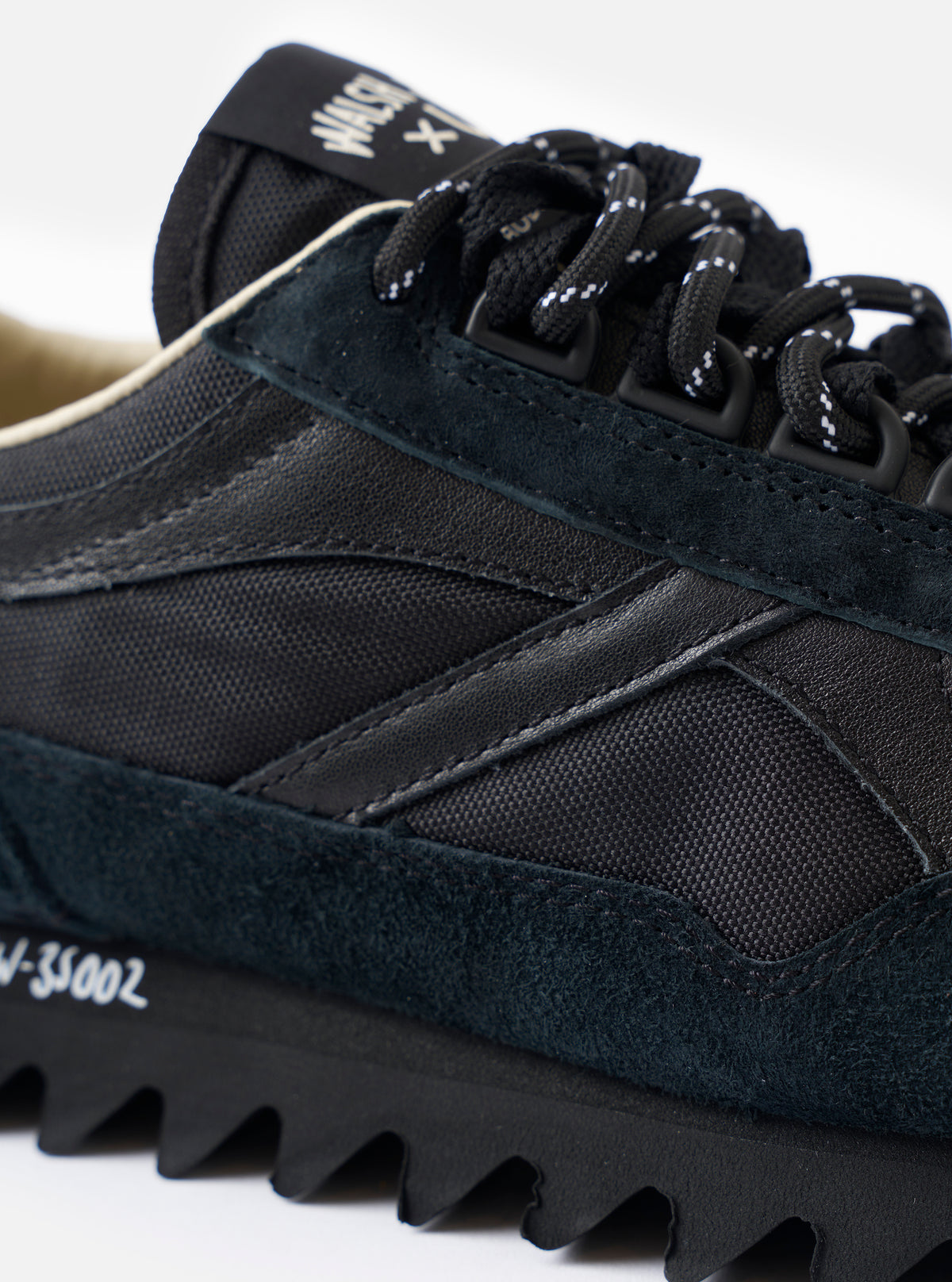 Walsh x Universal Works Ensign in Black Leather/Canvas