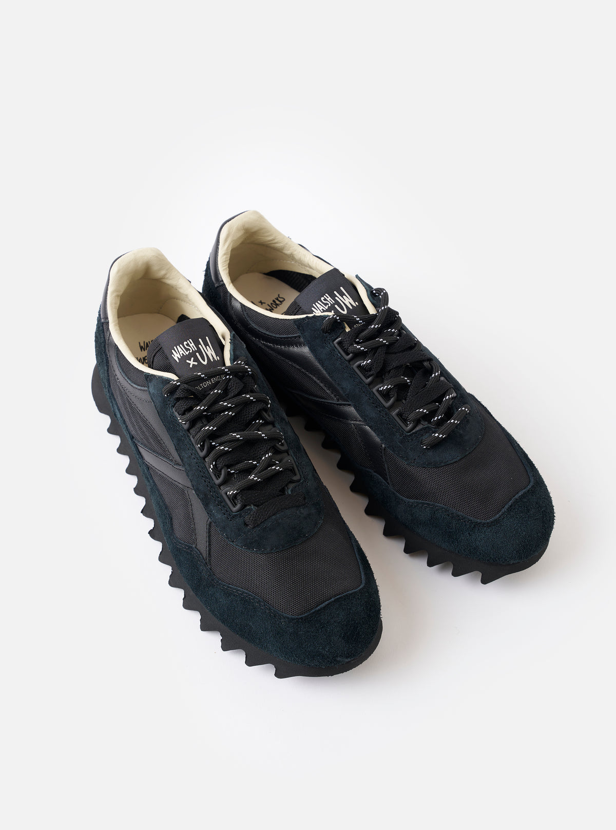 Walsh x Universal Works Ensign in Black Leather/Canvas