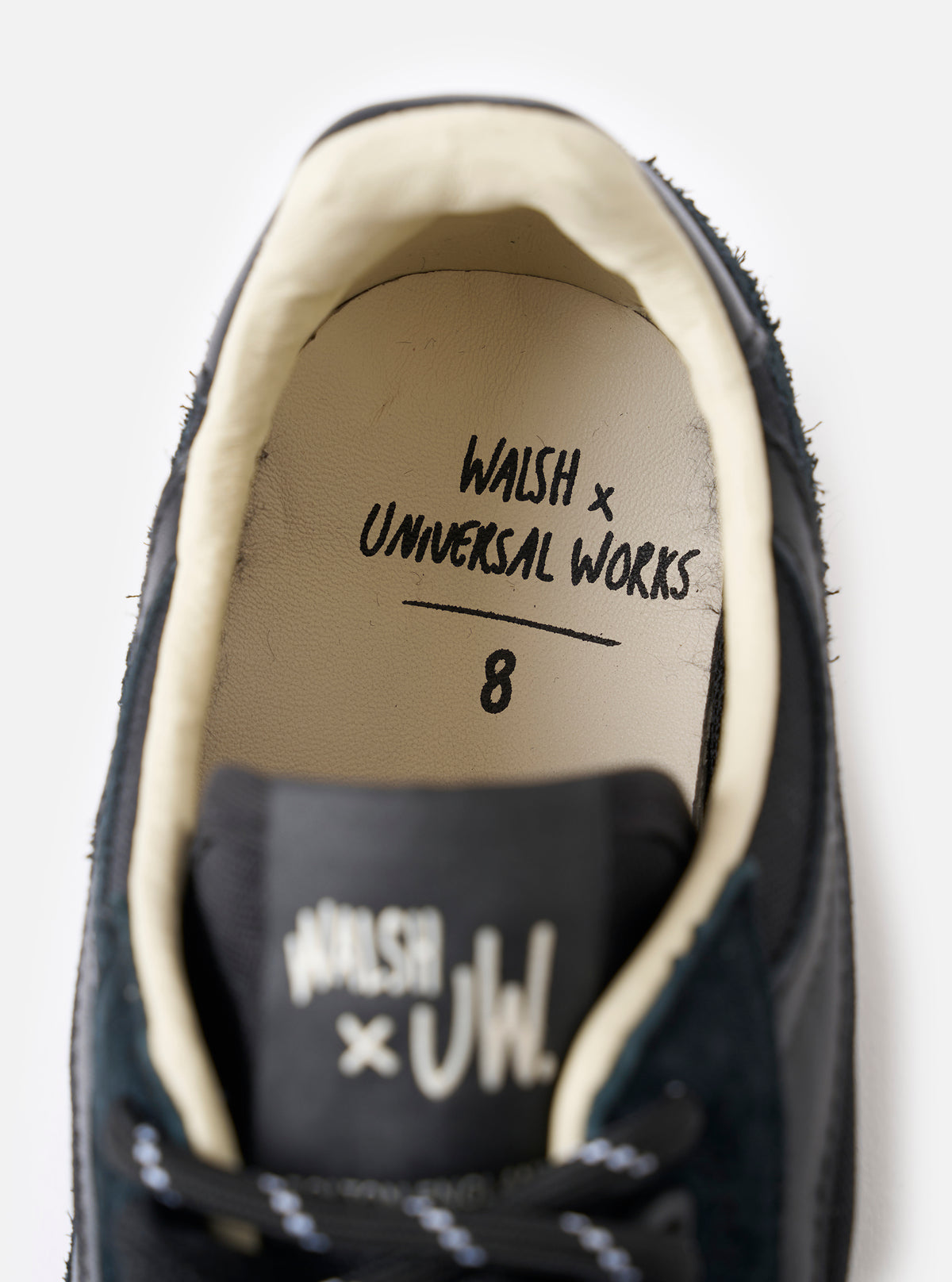 Walsh x Universal Works Ensign in Black Leather/Canvas