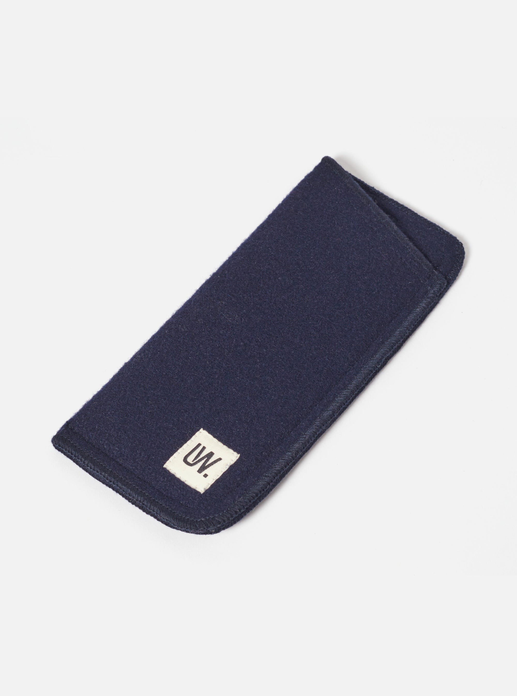 Navy Melton Large Glasses Case
