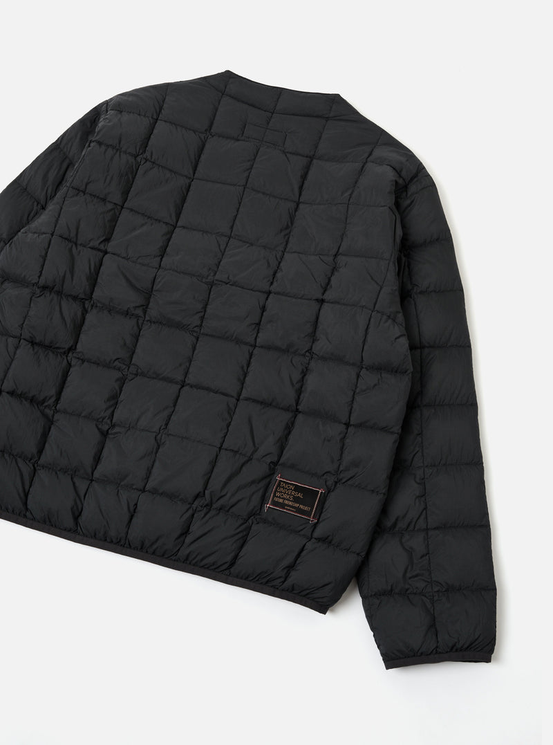TAION x Universal Works Black Nylon Soft Shell Down Cardigan