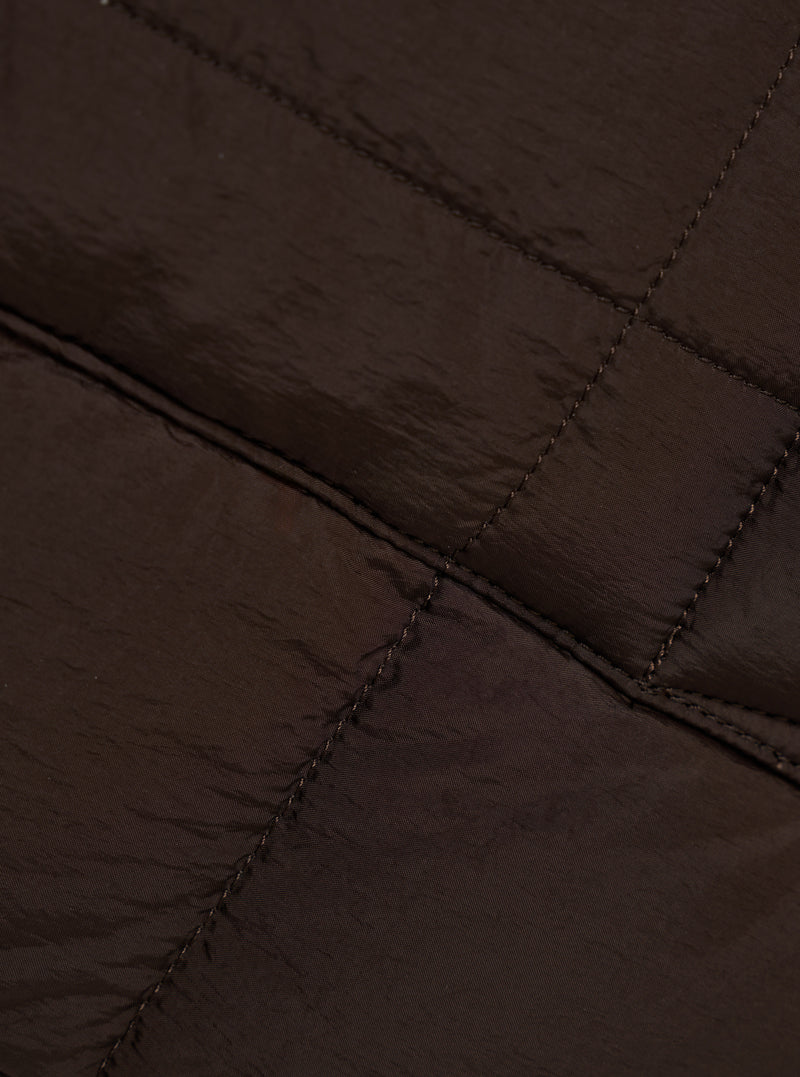 TAION x Universal Works Brown Nylon Soft Shell Down Cardigan
