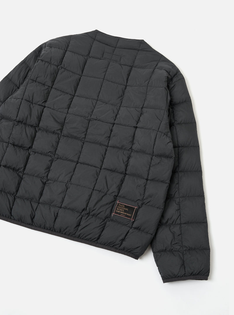 TAION x Universal Works Charcoal Nylon Soft Shell Down Cardigan