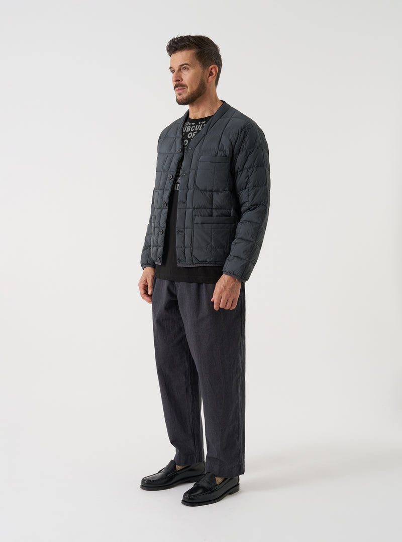 TAION x Universal Works Charcoal Nylon Soft Shell Down Cardigan