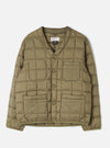 TAION x Universal Works Green Nylon Soft Shell Down Cardigan