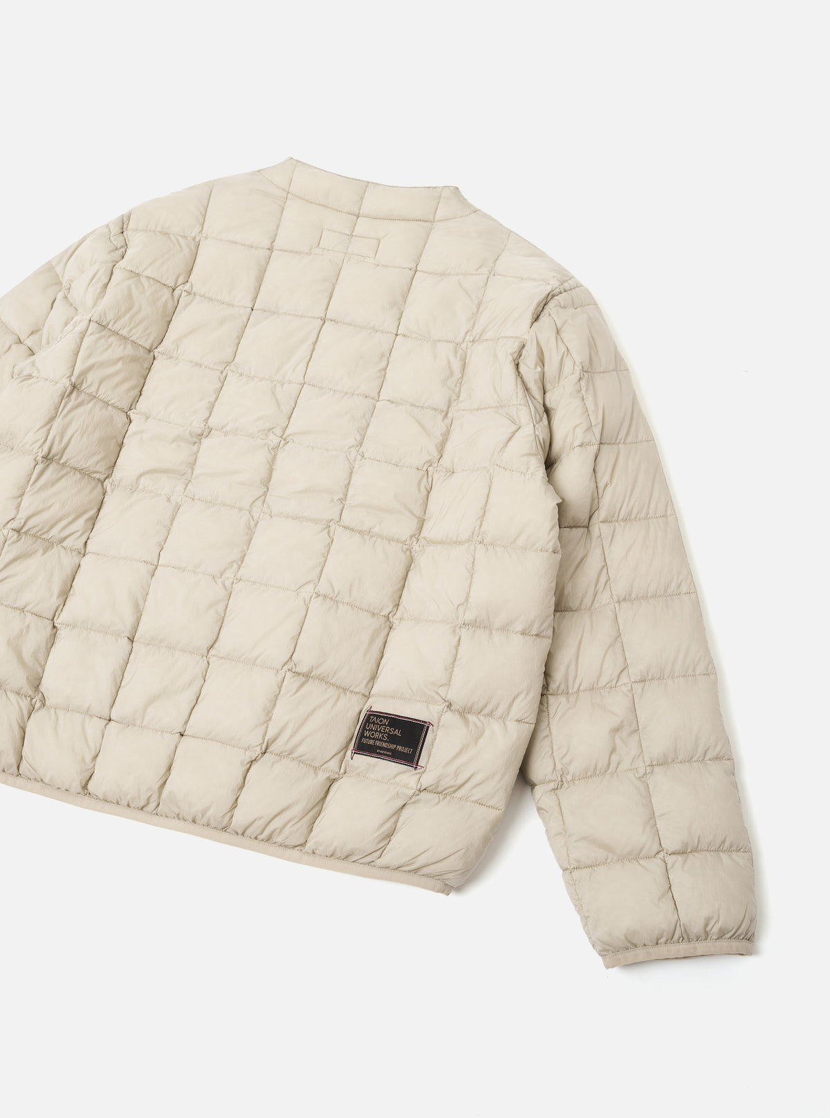 TAION x Universal Works Ice Grey Nylon Soft Shell Down Cardigan
