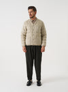 TAION x Universal Works Ice Grey Nylon Soft Shell Down Cardigan