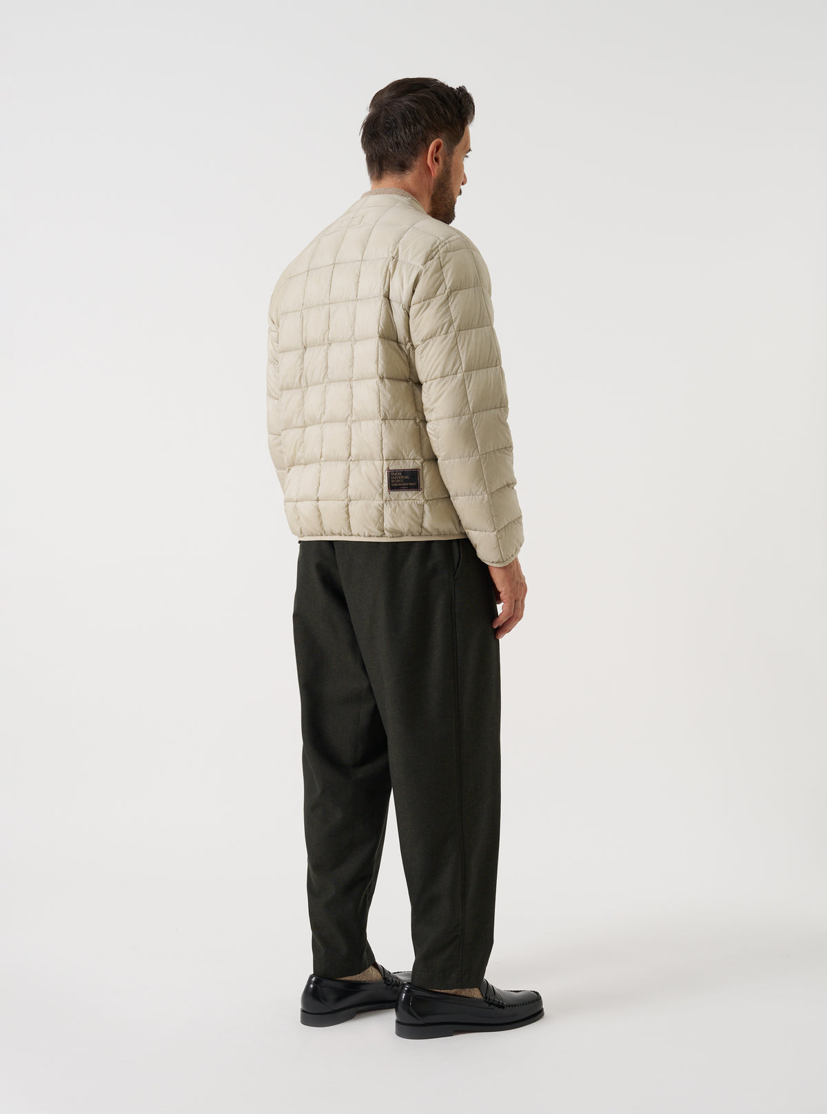 TAION x Universal Works Ice Grey Nylon Soft Shell Down Cardigan