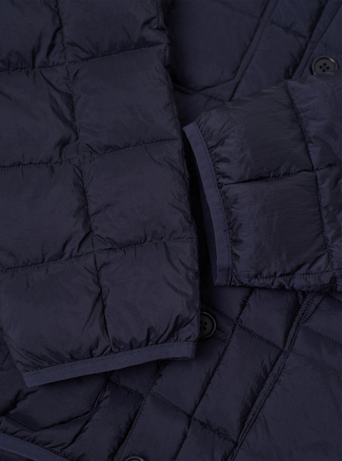 TAION x Universal Works Navy Nylon Soft Shell Down Cardigan