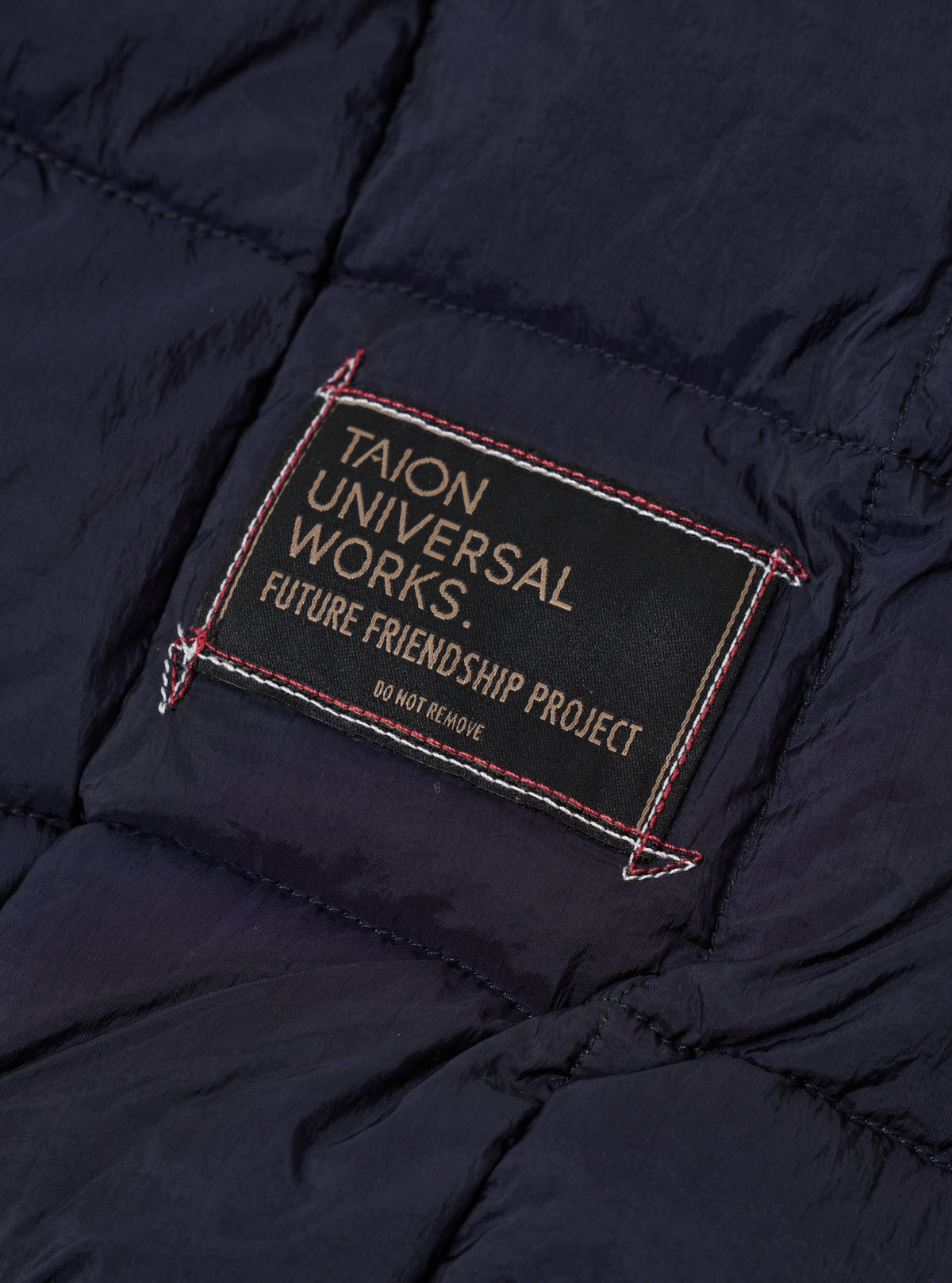 TAION x Universal Works Navy Nylon Soft Shell Down Cardigan