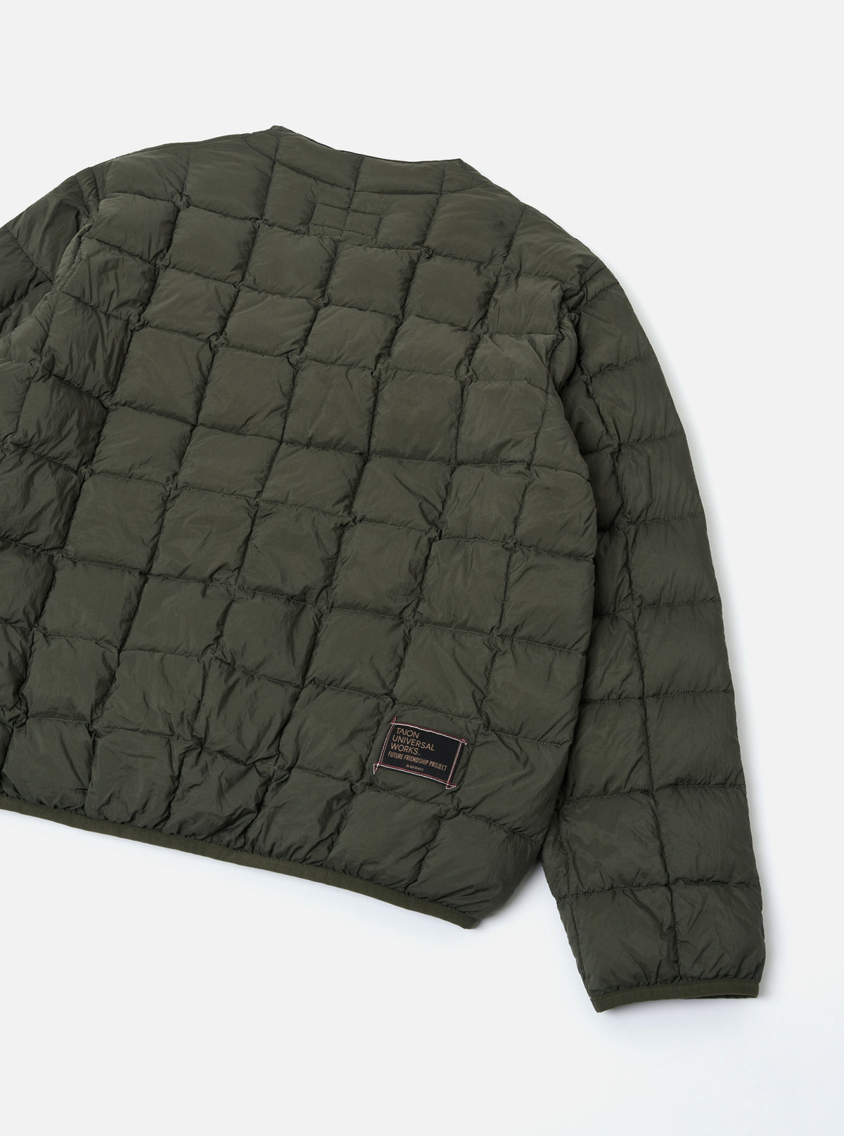 TAION x Universal Works Olive Nylon Soft Shell Down Cardigan