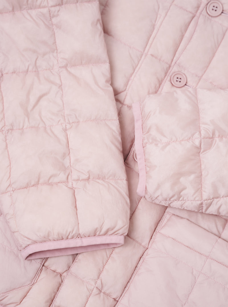 TAION x Universal Works Pink Nylon Soft Shell Down Cardigan