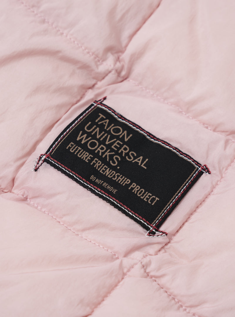 TAION x Universal Works Pink Nylon Soft Shell Down Cardigan