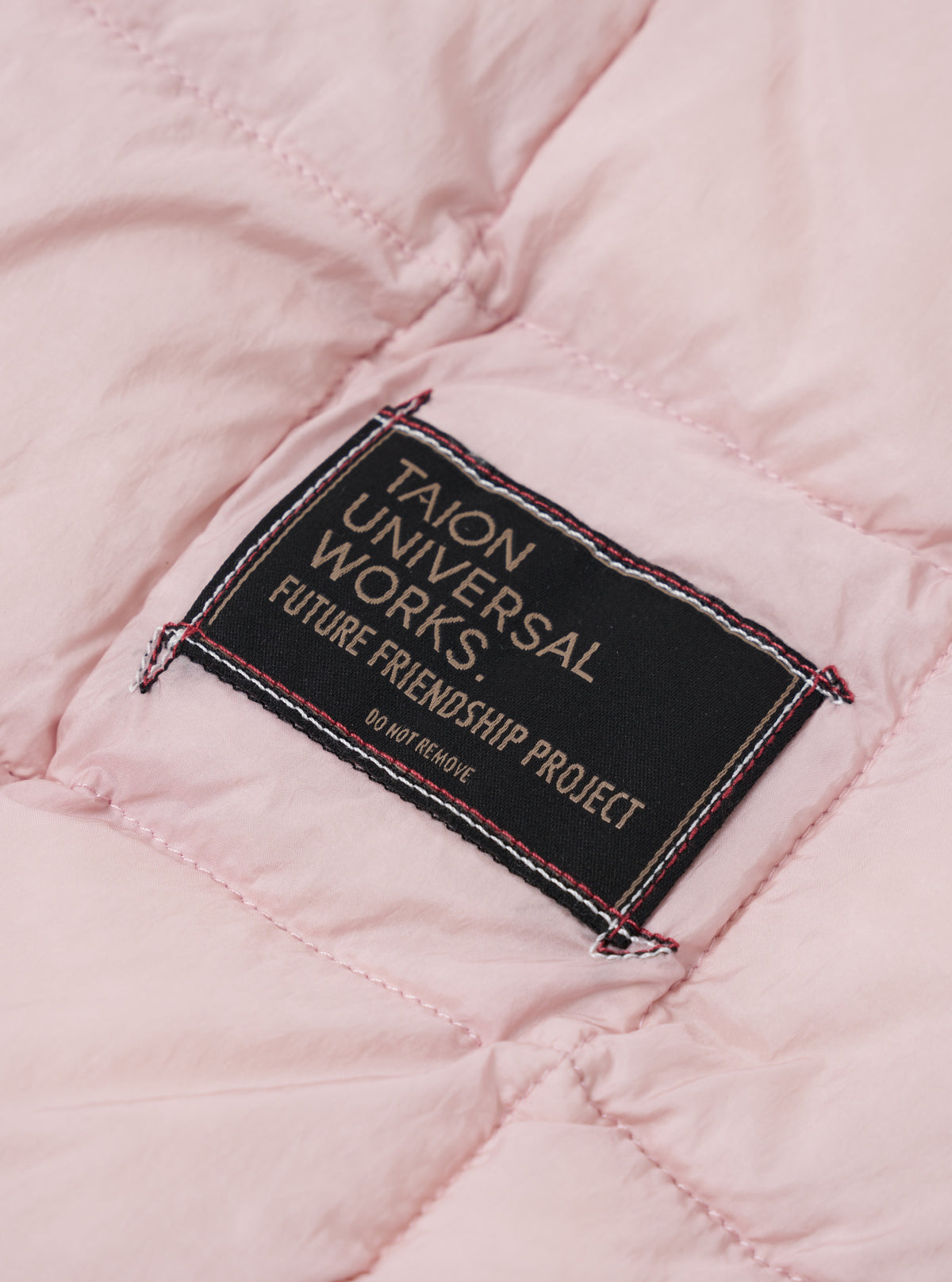TAION x Universal Works Pink Nylon Soft Shell Down Cardigan