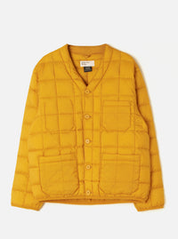 TAION x Universal Works Yellow Nylon Soft Shell Down Cardigan