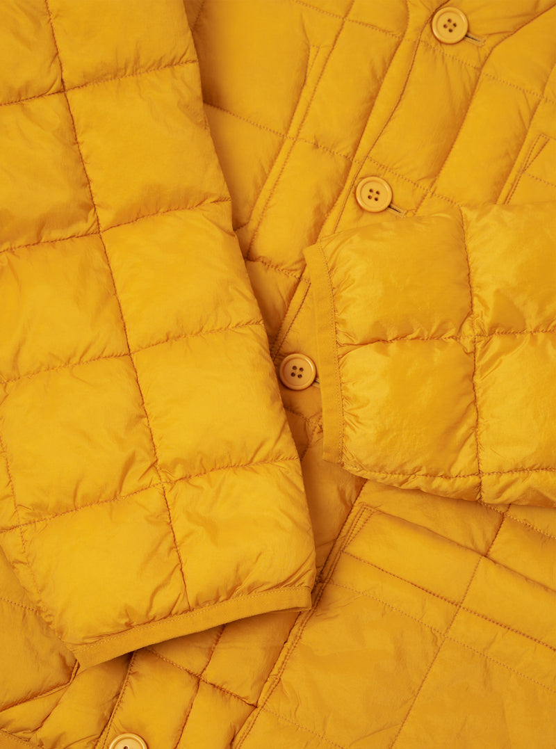 TAION x Universal Works Yellow Nylon Soft Shell Down Cardigan