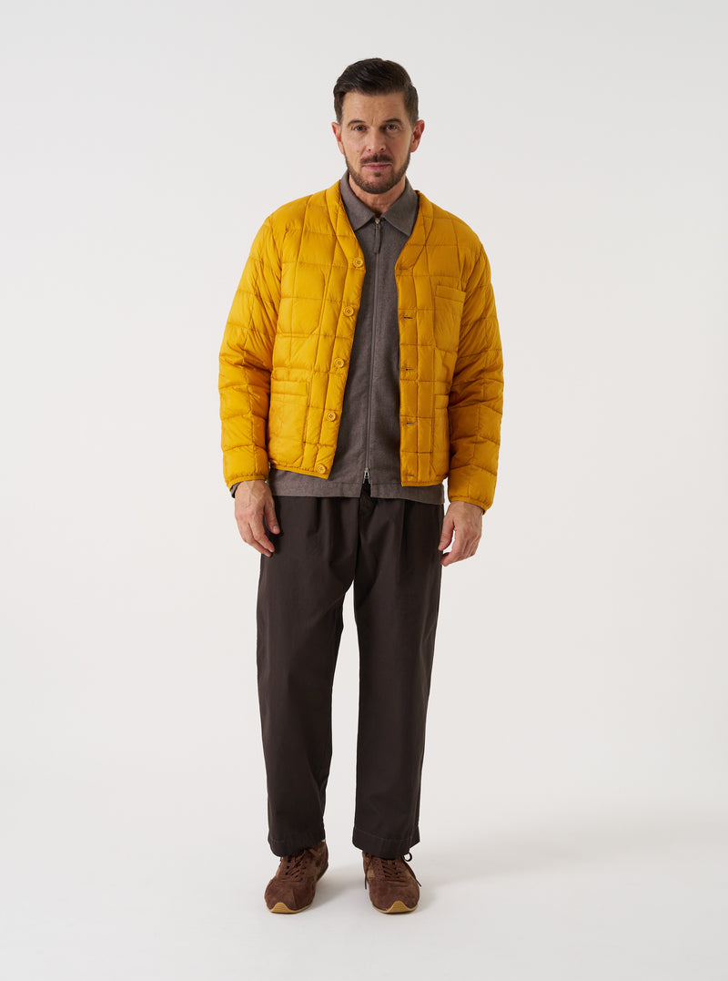 TAION x Universal Works Yellow Nylon Soft Shell Down Cardigan