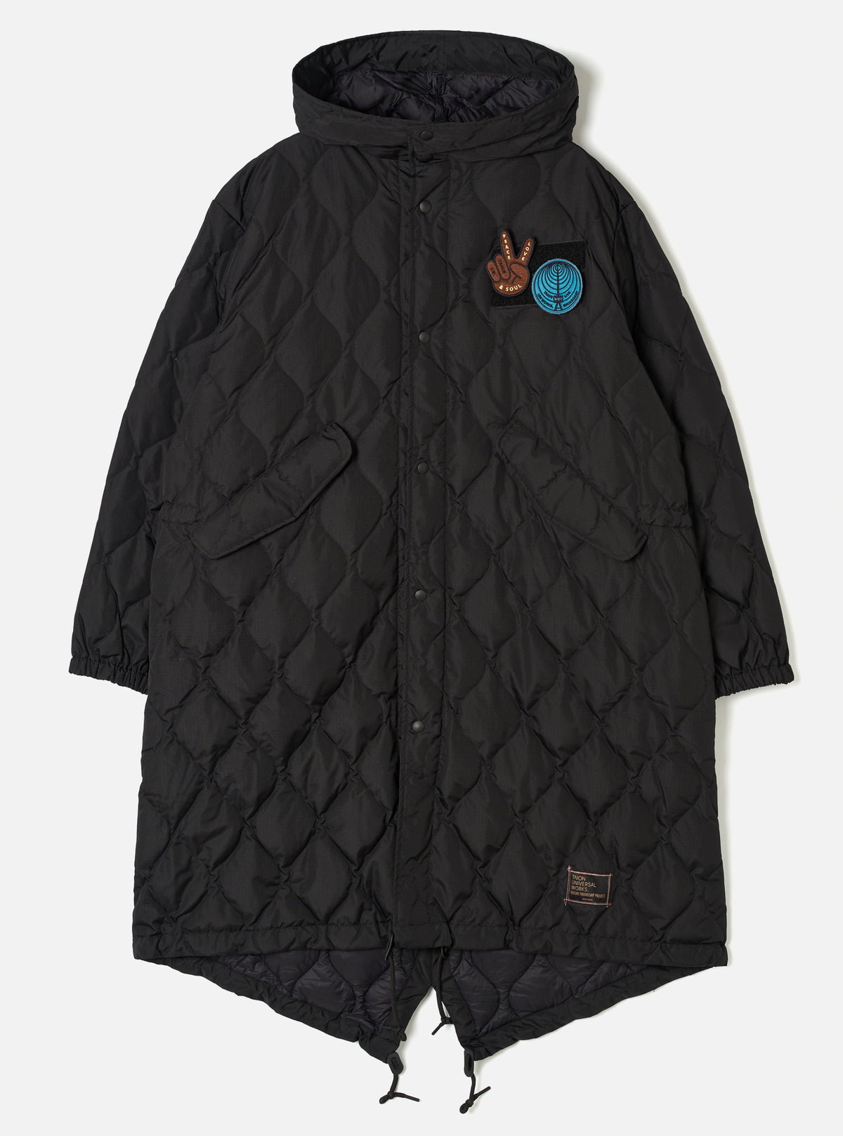 TAION x Universal Works Black Military Hard Shell Down Mod Parka