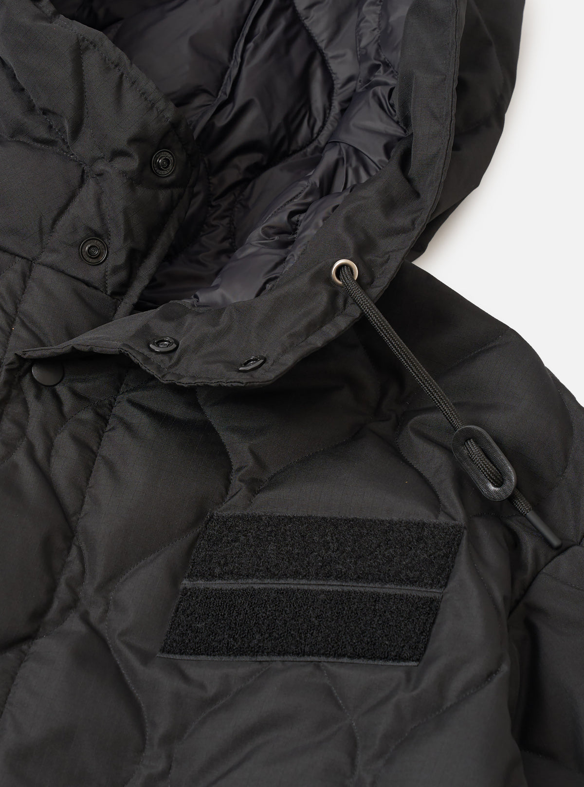 TAION x Universal Works Black Military Hard Shell Down Mod Parka