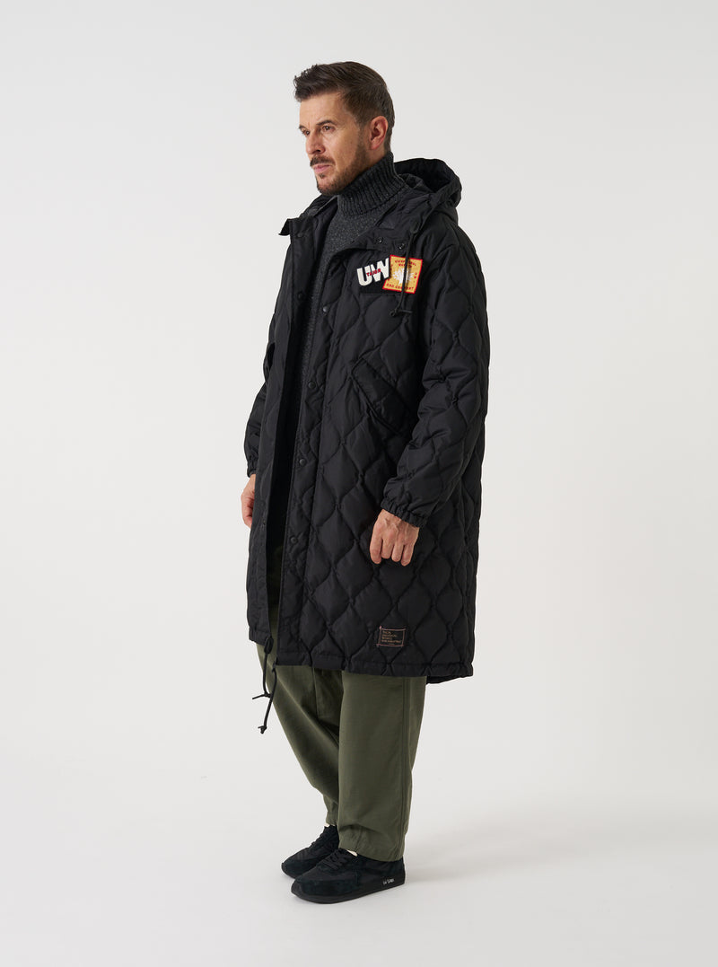TAION x Universal Works Black Military Hard Shell Down Mod Parka