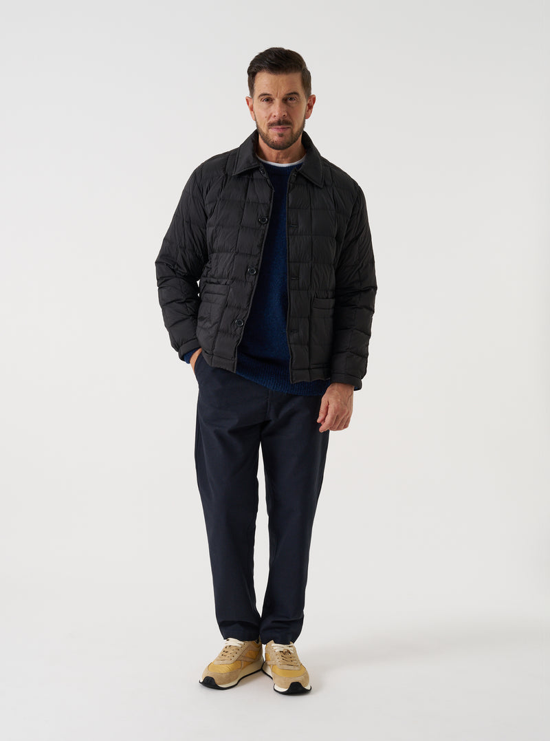 TAION x Universal Works Black Nylon Soft Shell Down Rams Jacket