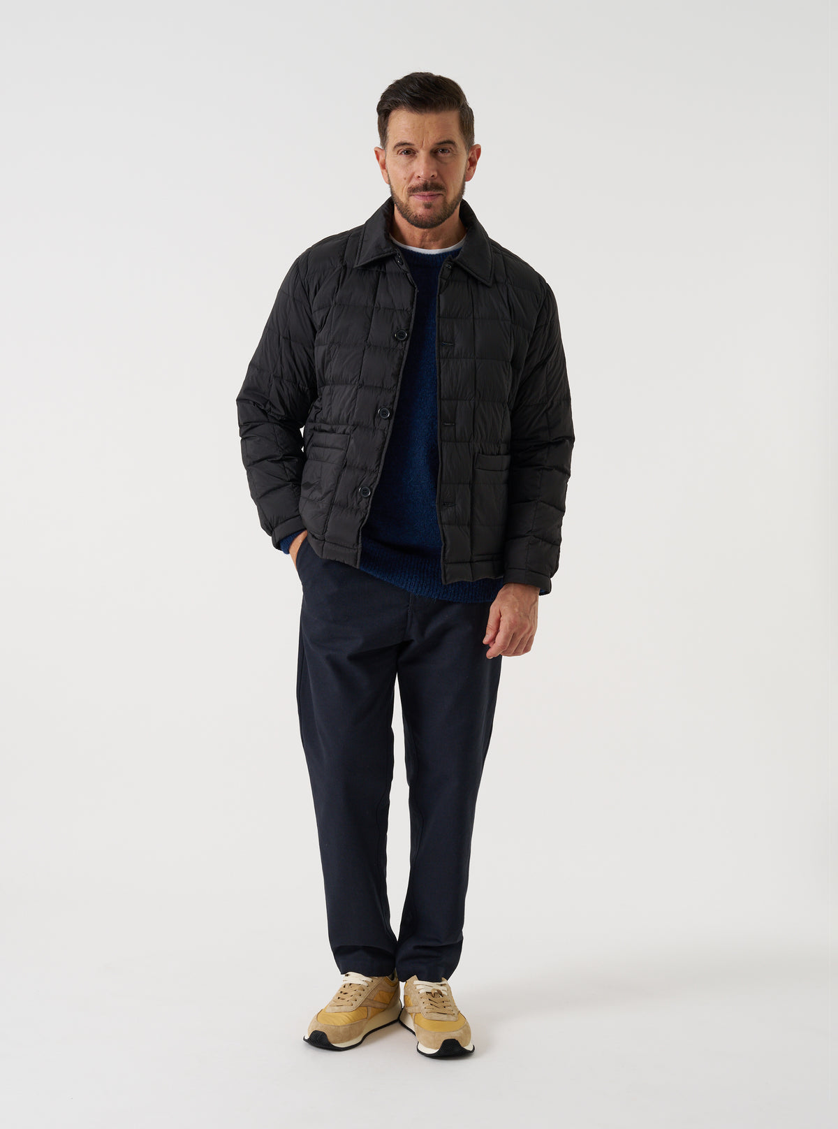 TAION x Universal Works Black Nylon Soft Shell Down Rams Jacket