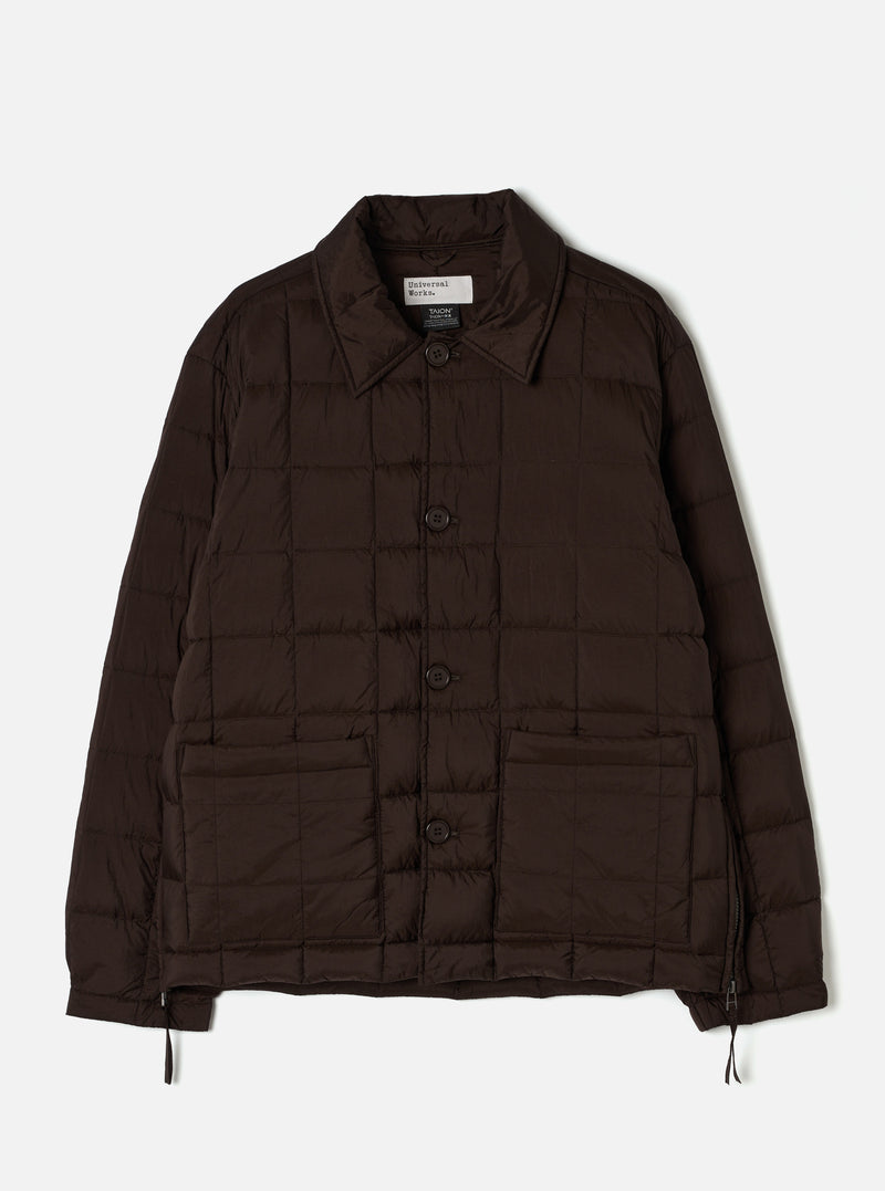 TAION x Universal Works Brown Nylon Soft Shell Down Rams Jacket