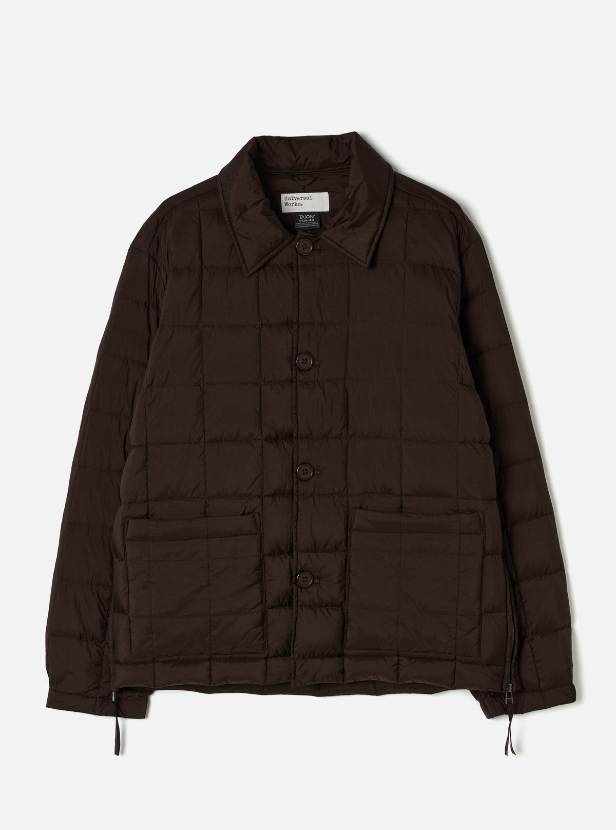 TAION x Universal Works Brown Nylon Soft Shell Down Rams Jacket