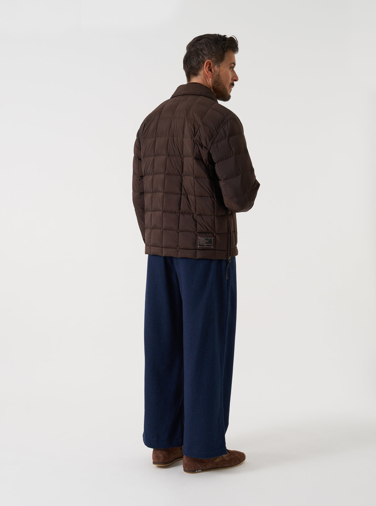 TAION x Universal Works Brown Nylon Soft Shell Down Rams Jacket
