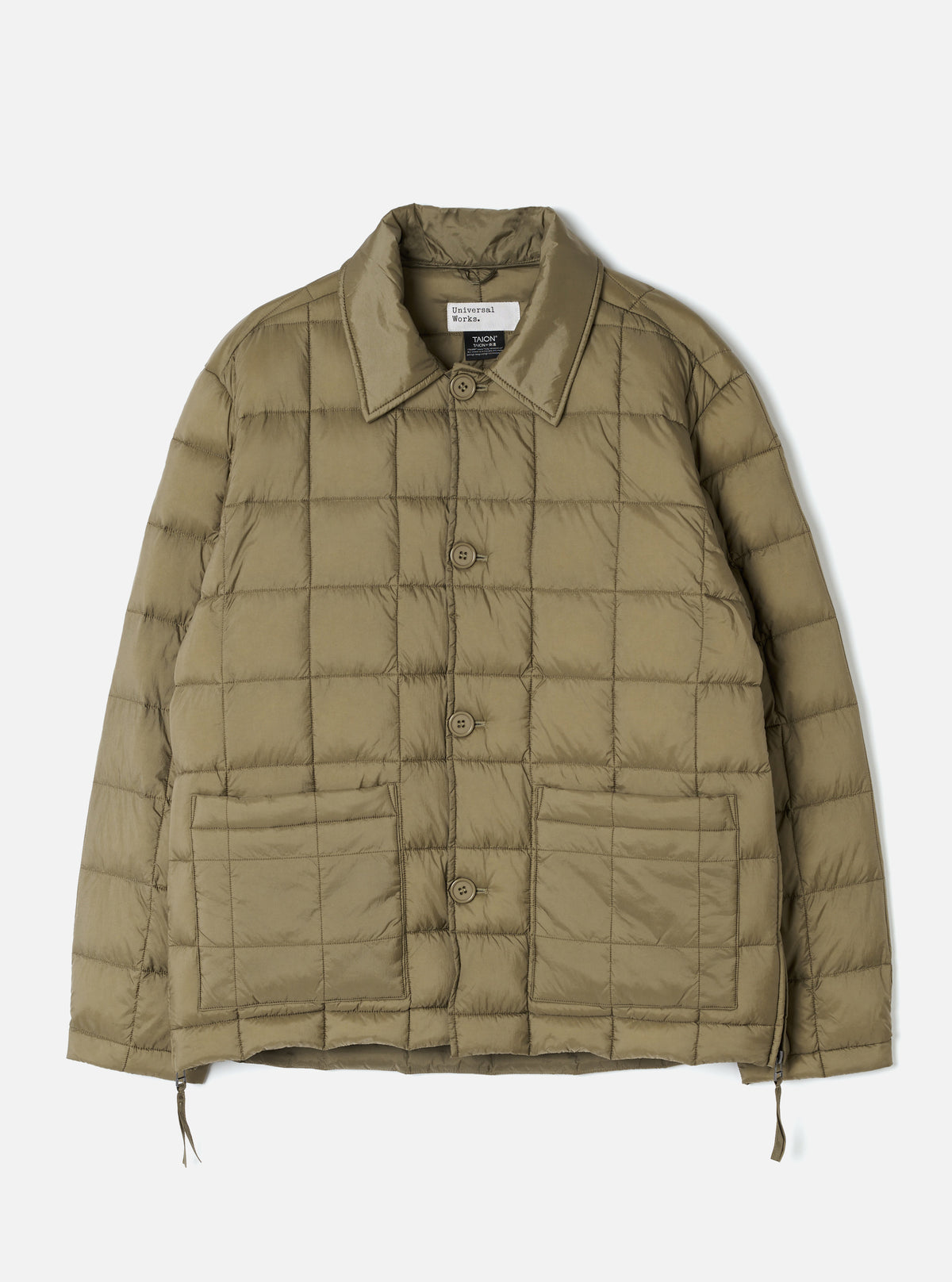TAION x Universal Works Green Nylon Soft Shell Down Rams Jacket