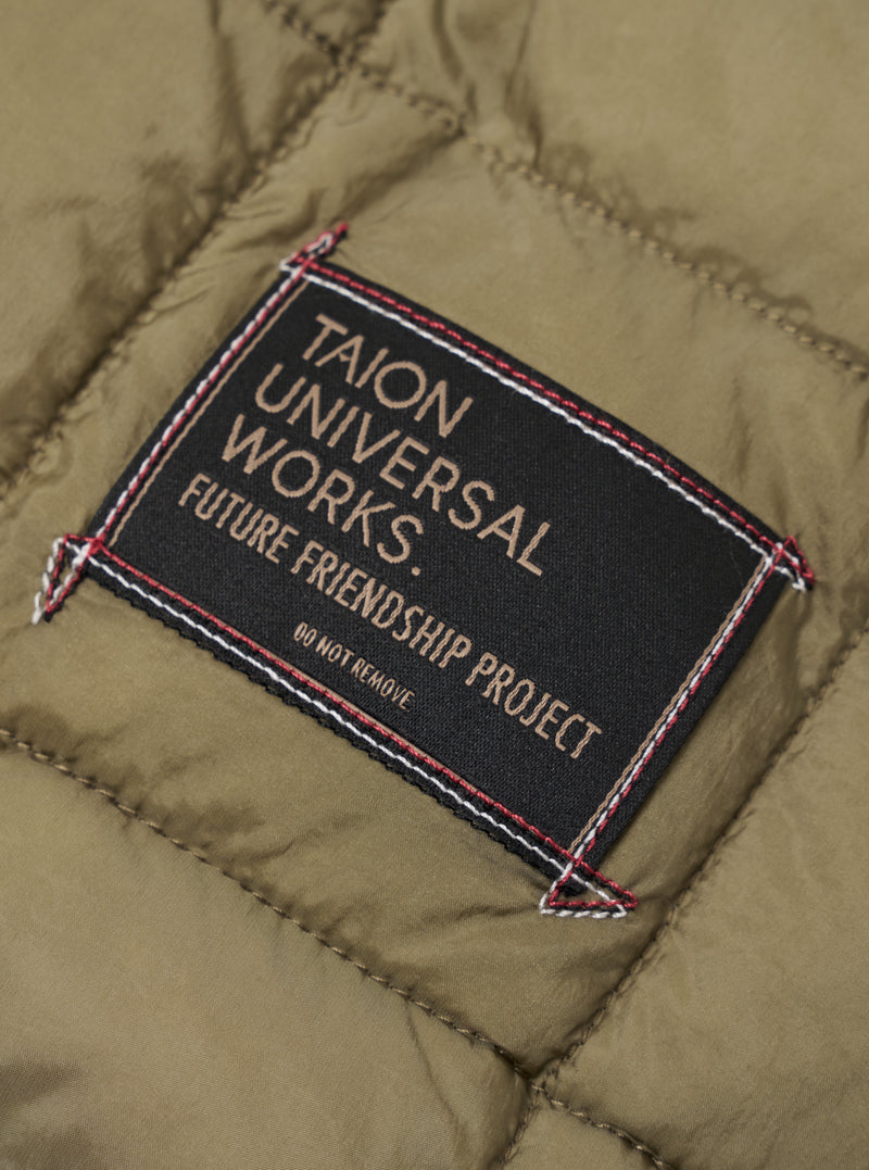 TAION x Universal Works Green Nylon Soft Shell Down Rams Jacket