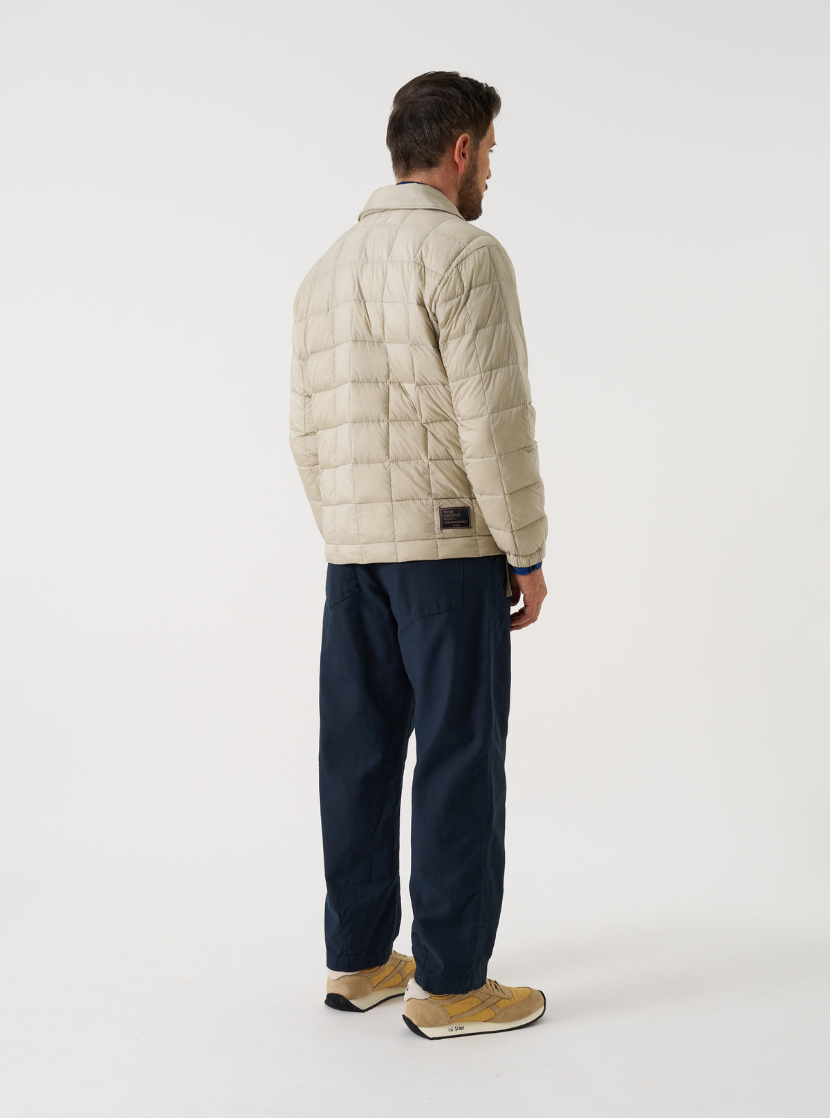 TAION x Universal Works Ice Grey Nylon Soft Shell Down Rams Jacket