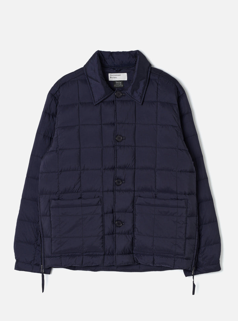 TAION x Universal Works Navy Nylon Soft Shell Down Rams Jacket