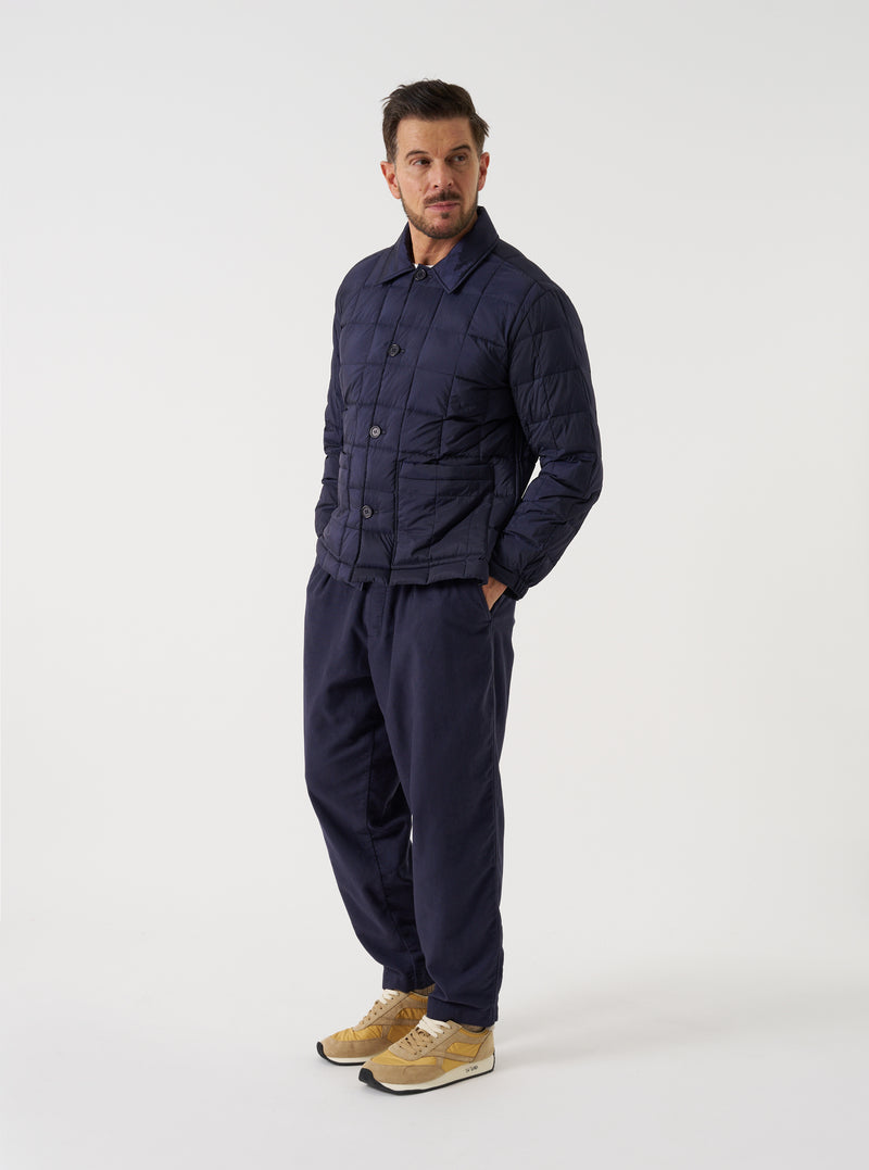 TAION x Universal Works Navy Nylon Soft Shell Down Rams Jacket