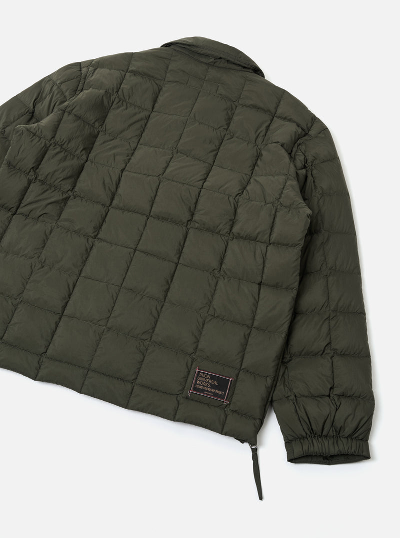 TAION x Universal Works Olive Nylon Soft Shell Down Rams Jacket