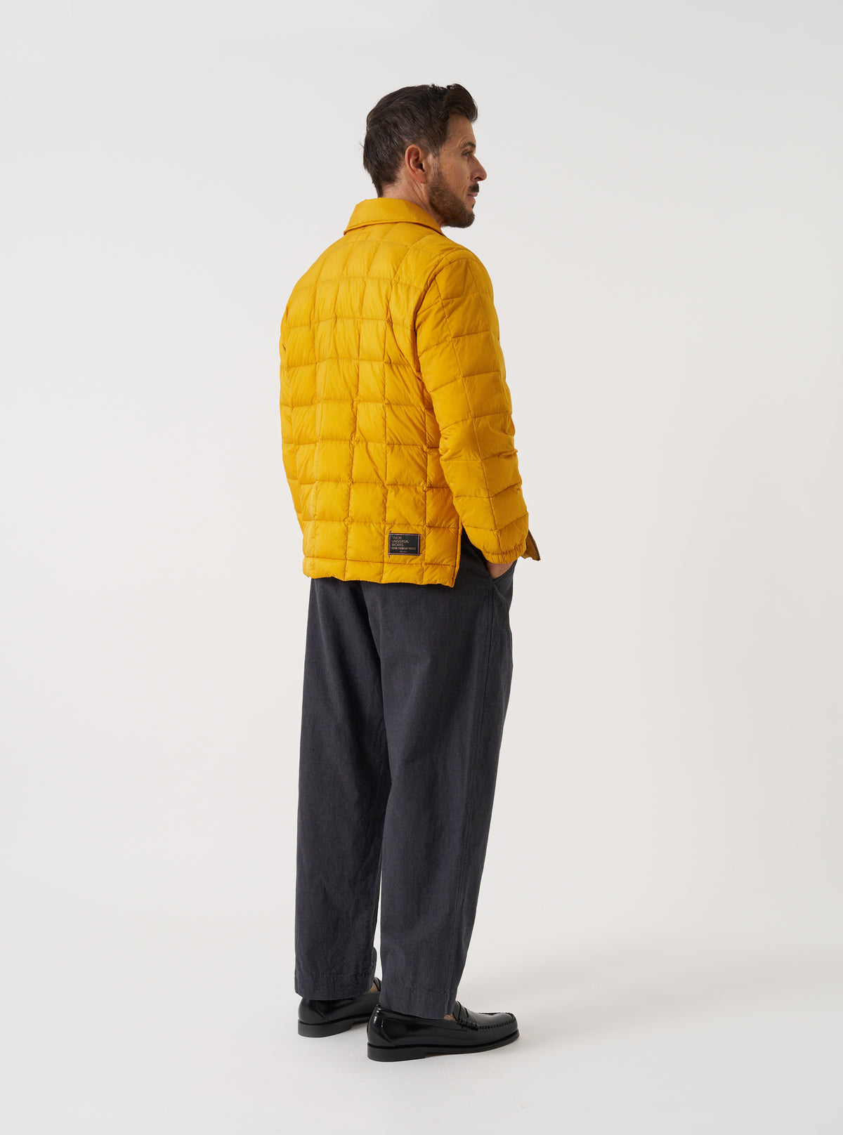 TAION x Universal Works Yellow Nylon Soft Shell Down Rams Jacket
