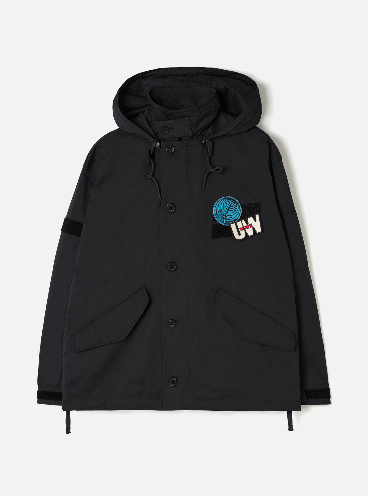 TAION x Universal Works Black/Cloud Camo Twill Down RAF Jacket