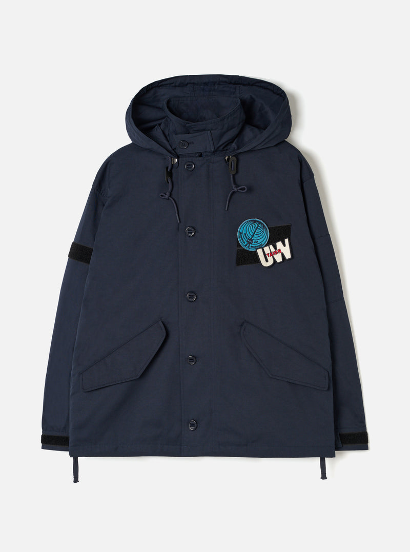 TAION x Universal Works Navy/Cloud Camo Twill Down RAF Jacket