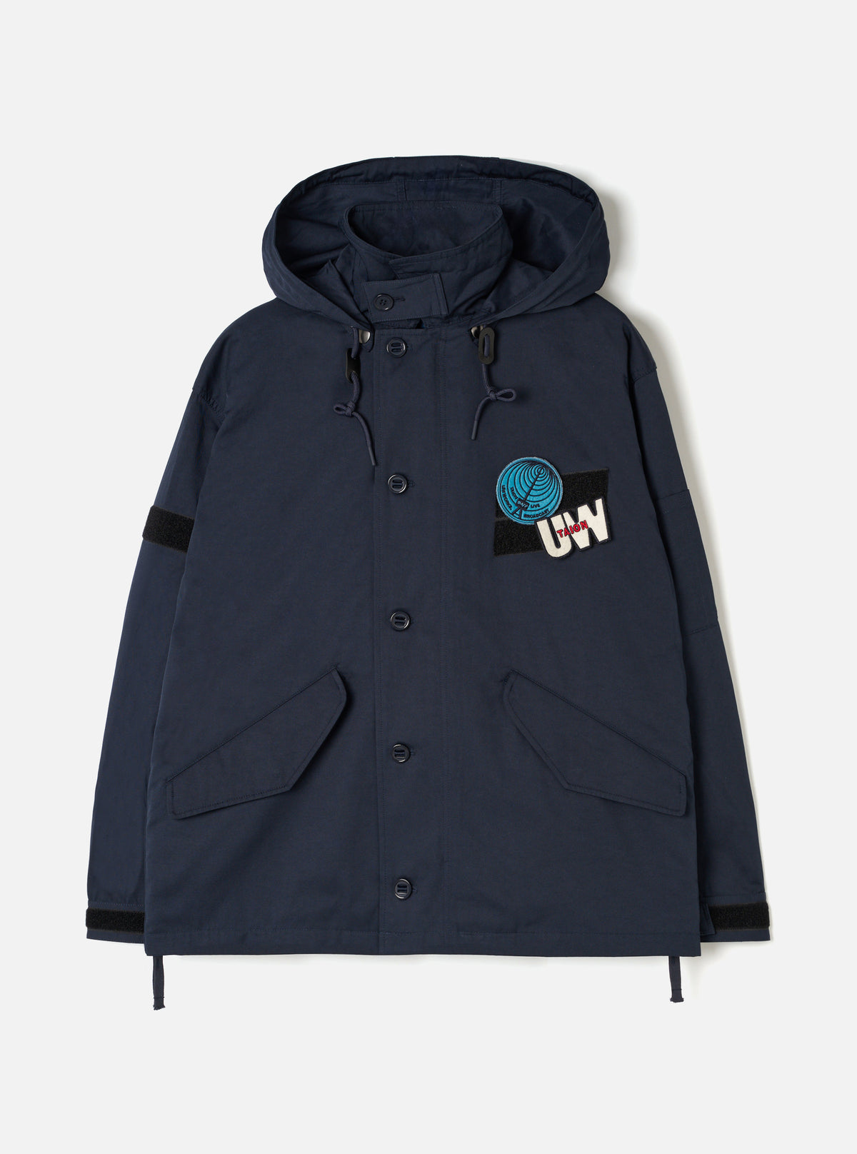 TAION x Universal Works Navy/Cloud Camo Twill Down RAF Jacket