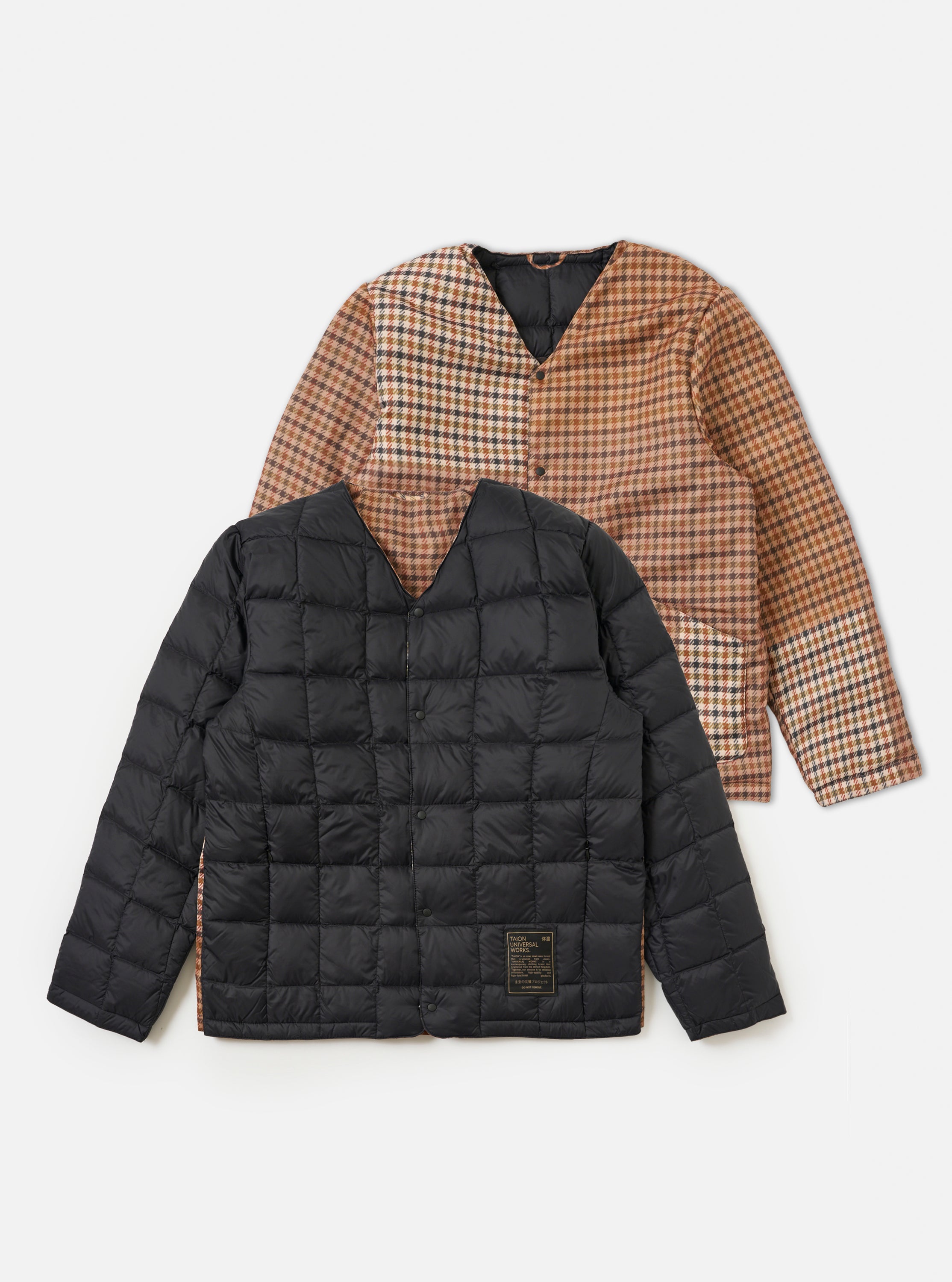 Liner Jacket Polyester Pilot Twill タグ付き TAION x Universal Works Reversible Black Military Line Liner Jacket